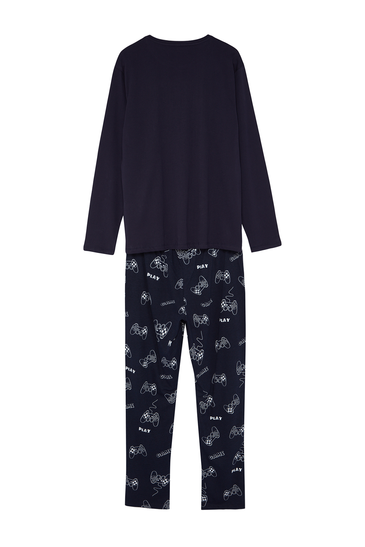 Trendyol Collection Pyjama - set Slogan Dunkelblau - - Trendyol