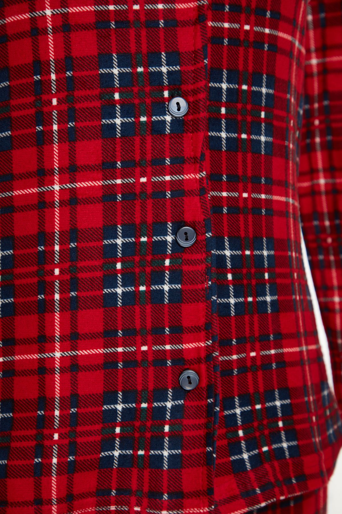 Trendyol Collection-Weicher, rot karierter Strick-Pyjama - Sleep Band Brushed Thmaw24pt00100 12
