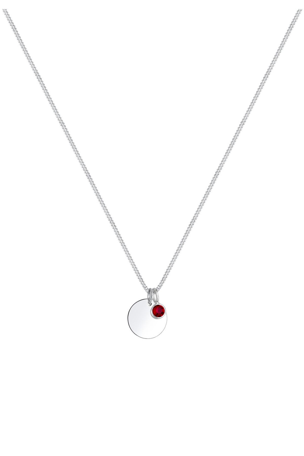 ELLI-Halskette Plättchen Geburtsstein Kristall 925 Silber 2