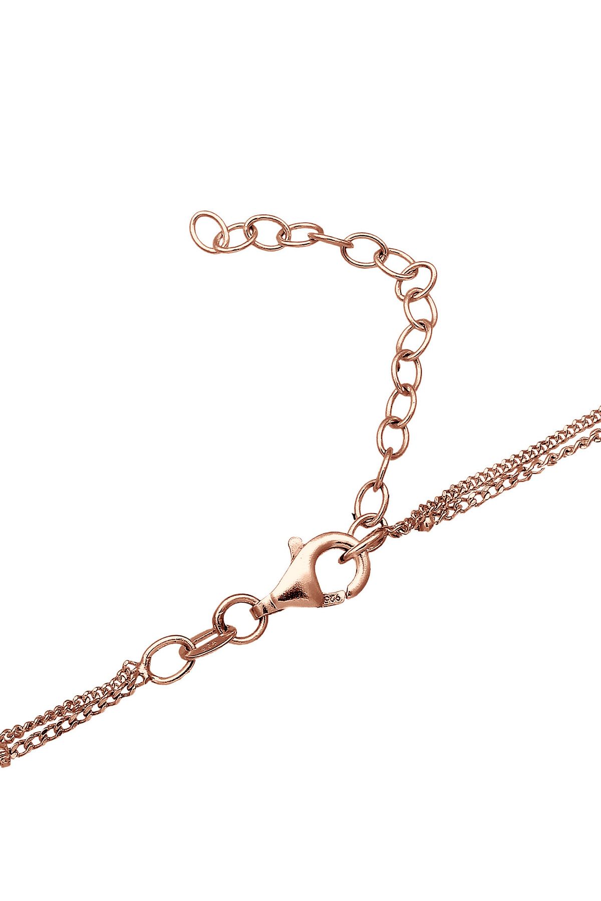 ELLI-Halskette Damen Choker Satte Chain Layer Trend mit synthetischem Opal in 925 Sterling Silber 5