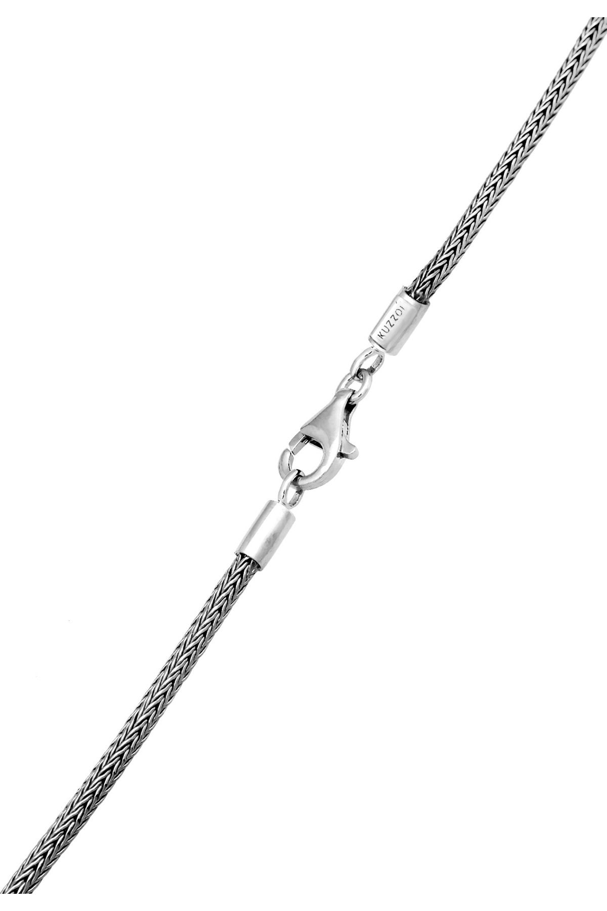 KUZZOI Halskette Männerkette Kreuz gehämmert Massiv 925 Silber - Trendyol