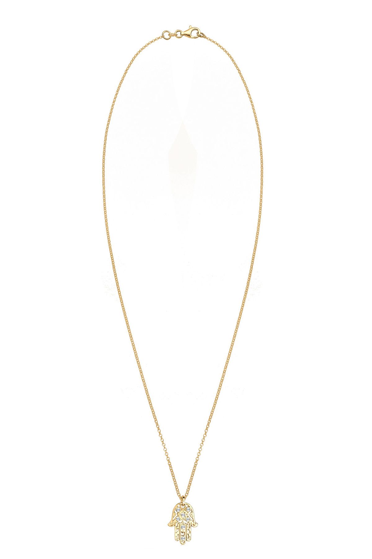 ELLI-Halskette Damen Hamsa Hand Anhänger mit Kristallen in 925 Sterling Silber vergoldet 3