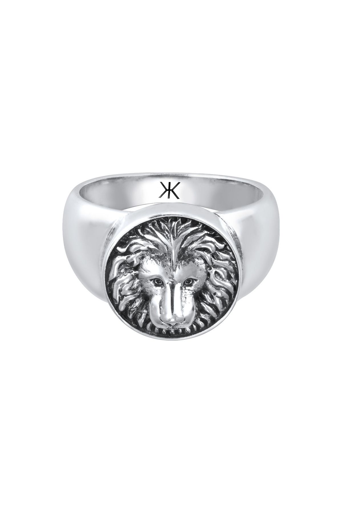 KUZZOI-Ring Herren Siegelring Löwe Massiv 925 Silber 2