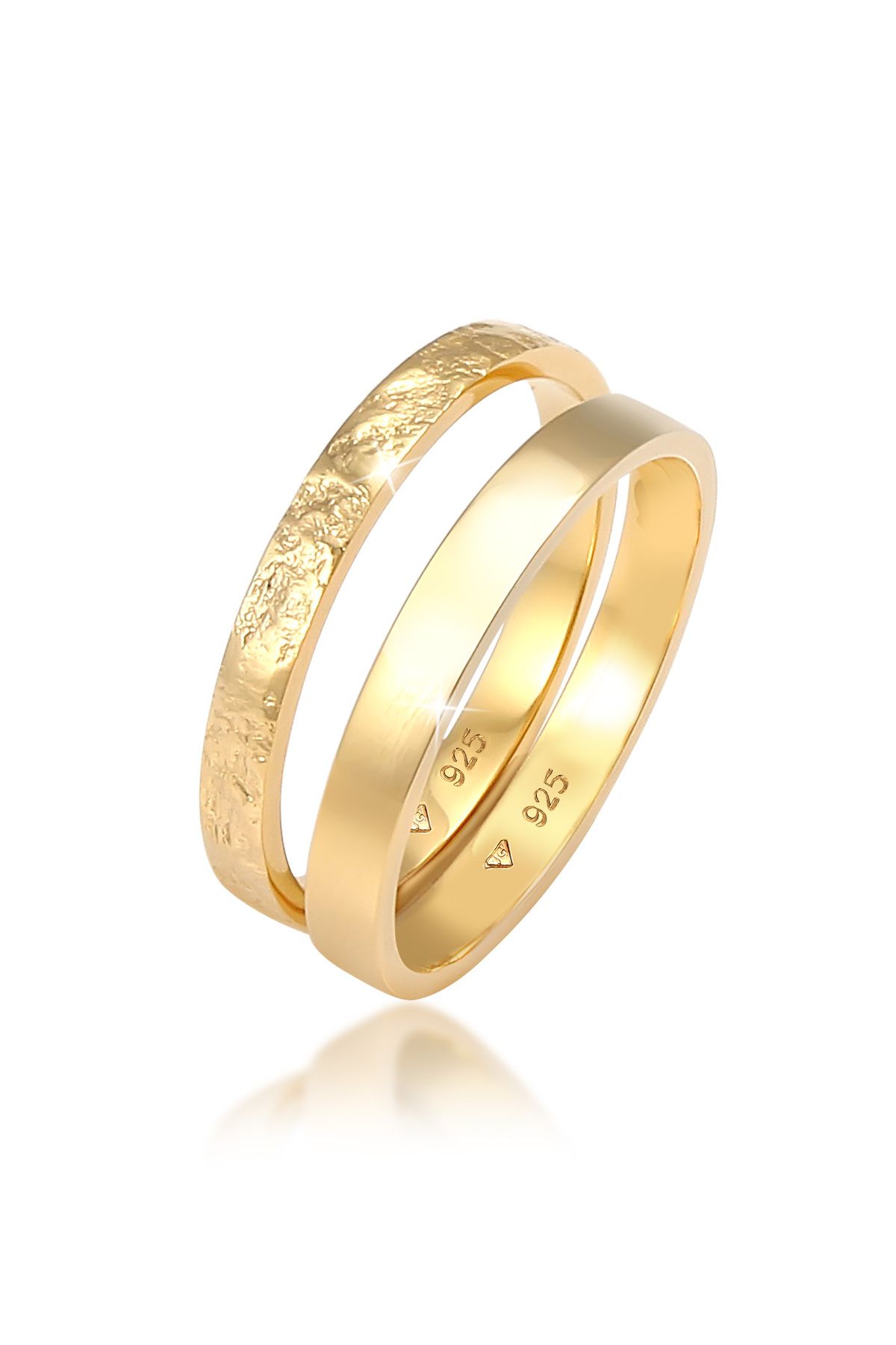 ELLI Basic-look-ring-set – Mit Hammer, Kombinierbar Aus 925er Sterlingsilber für Damen - 54