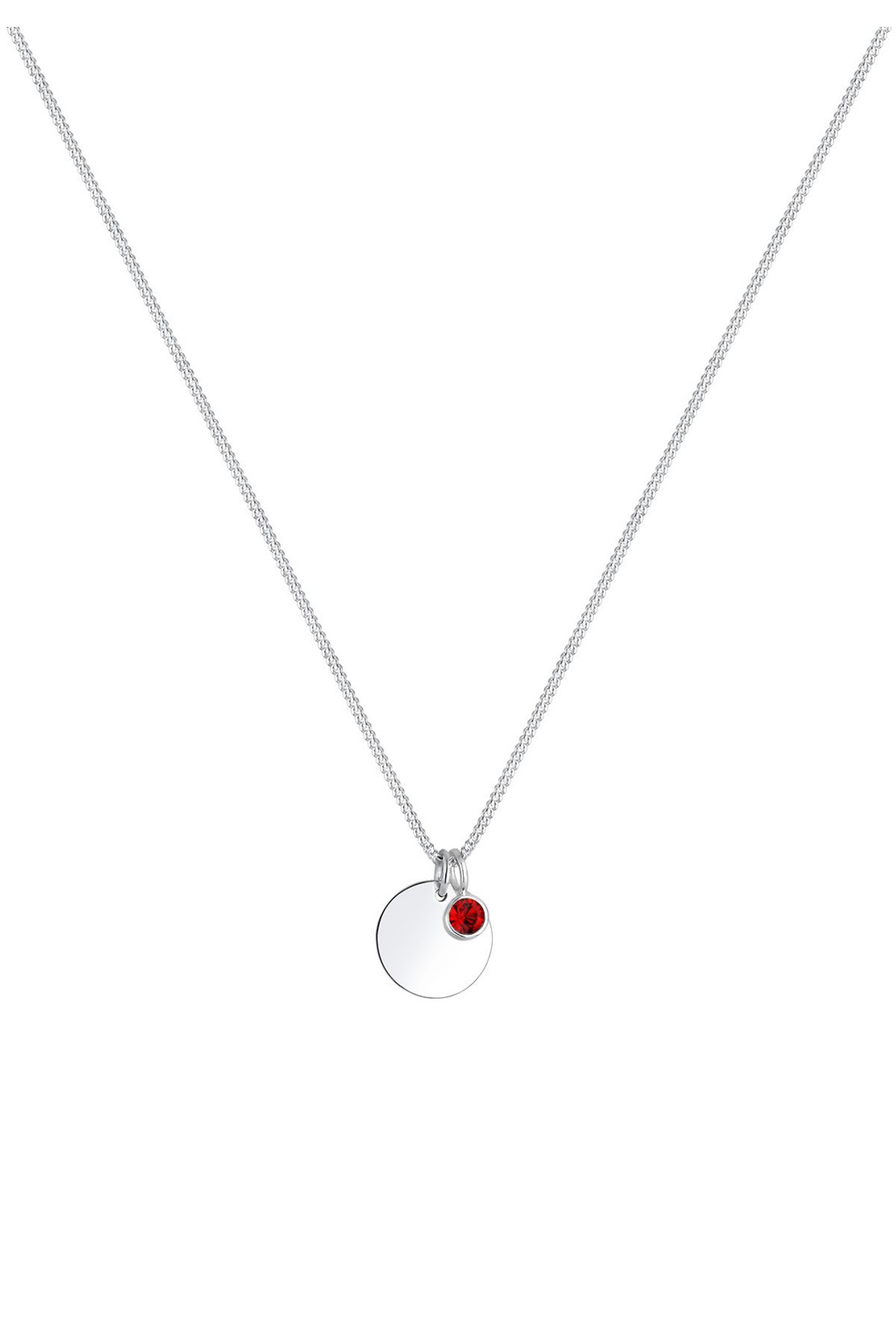 ELLI-Halskette Plättchen Geburtsstein Kristall 925 Silber 2