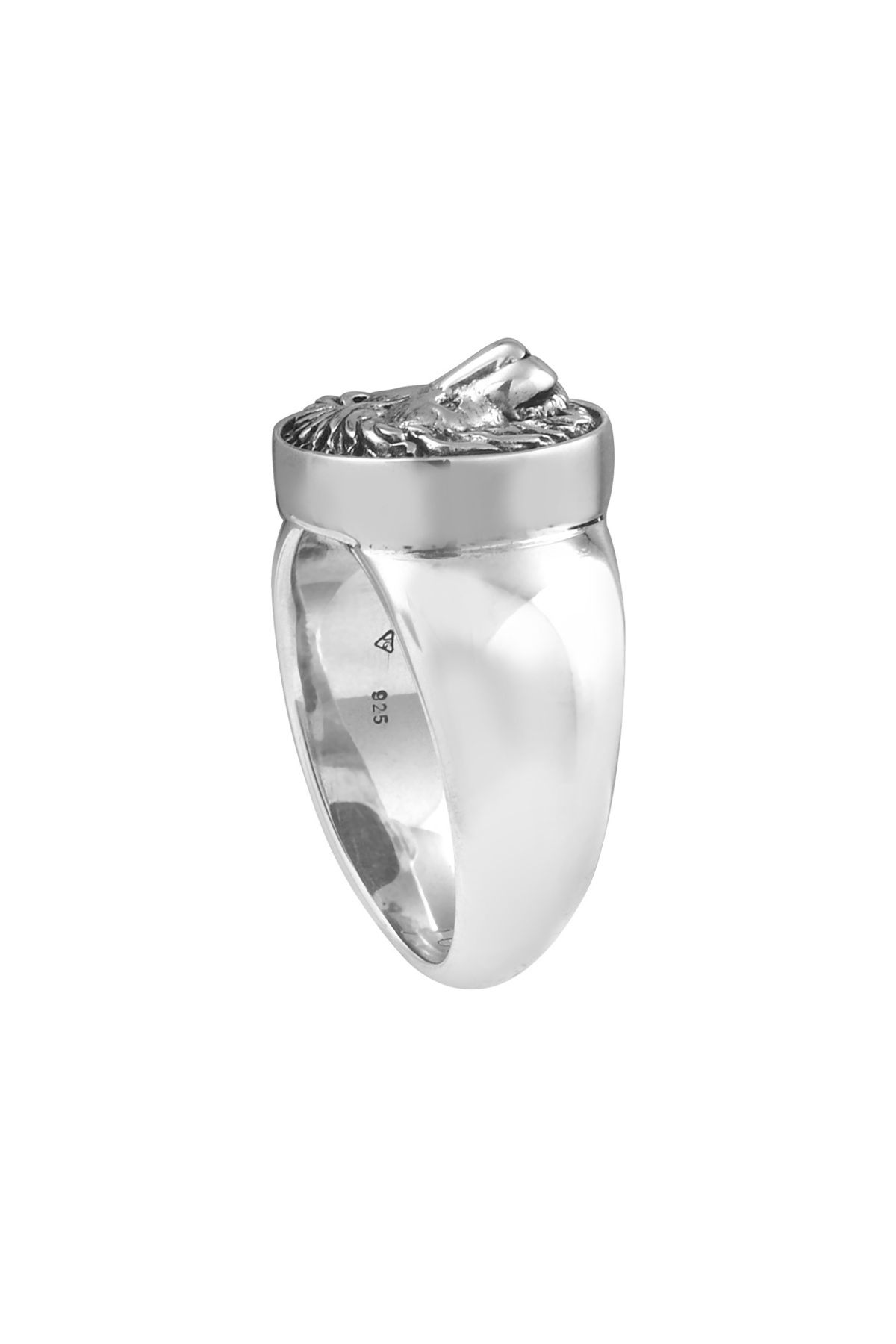 KUZZOI-Ring Herren Siegelring Löwe Massiv 925 Silber 4