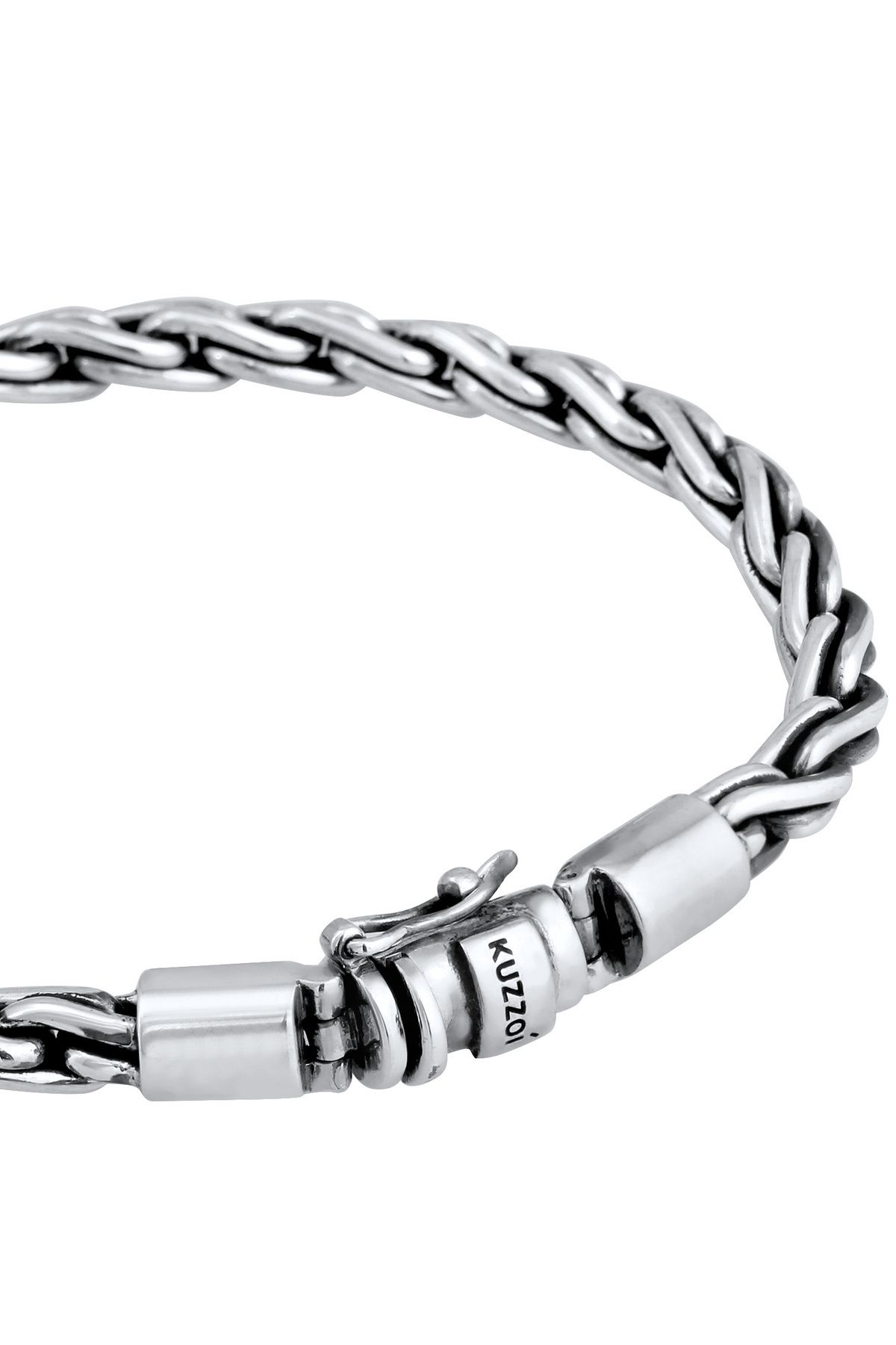 KUZZOI-Armband Herren Massiver Kastenverschluss Unisex 925 Silber 4