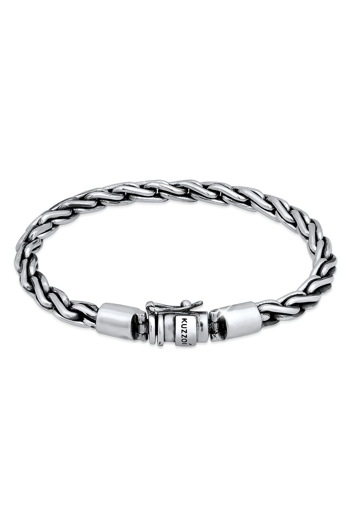 KUZZOI-Armband Herren Massiver Kastenverschluss Unisex 925 Silber 1