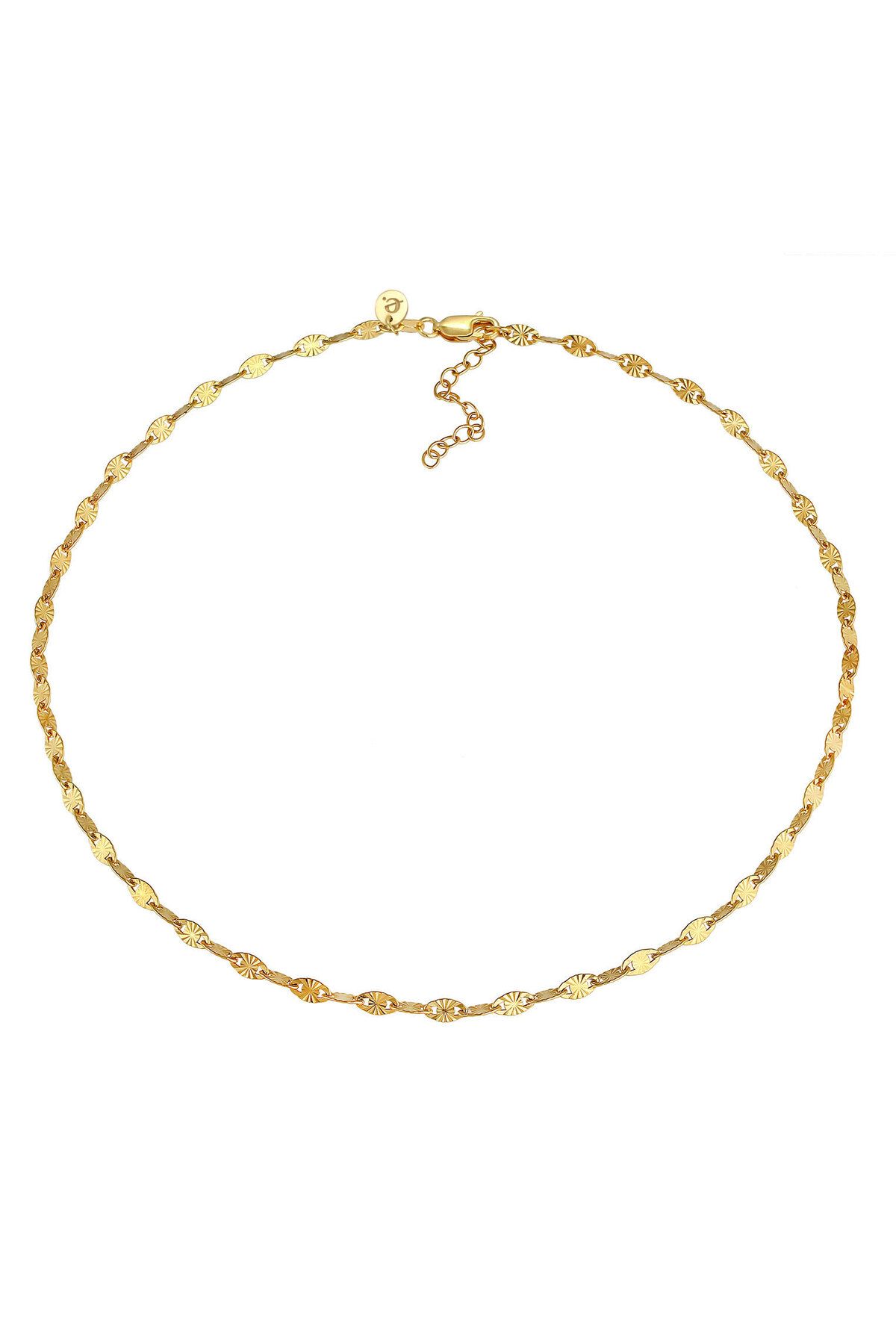 ELLI-Halskette Damen Choker Plättchen Design Stern Look Trend aus 925 Sterling Silber 3