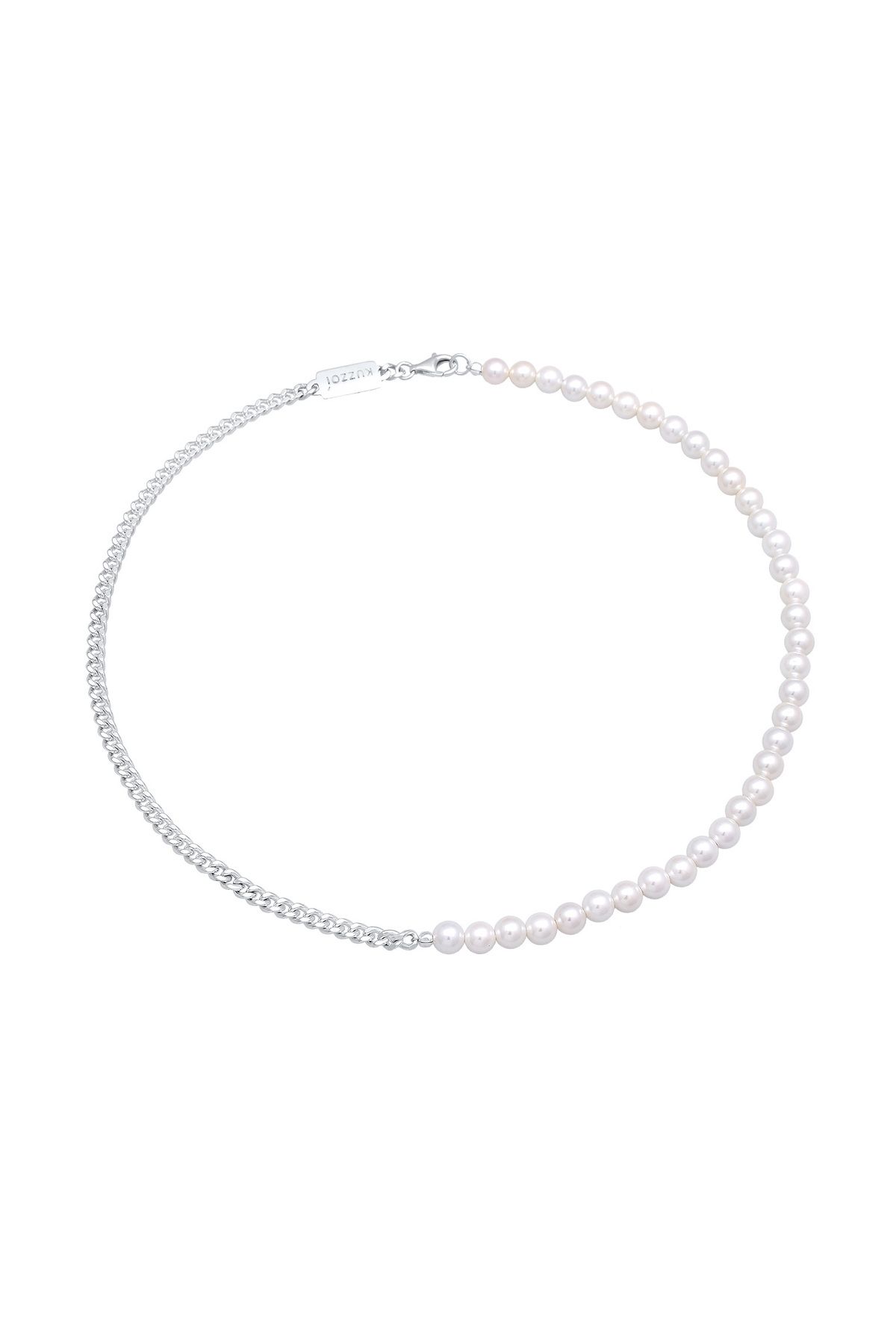 KUZZOI Halskette Silber Panzerkette 925 - Massiv Männer Trendyol Basic Perlen
