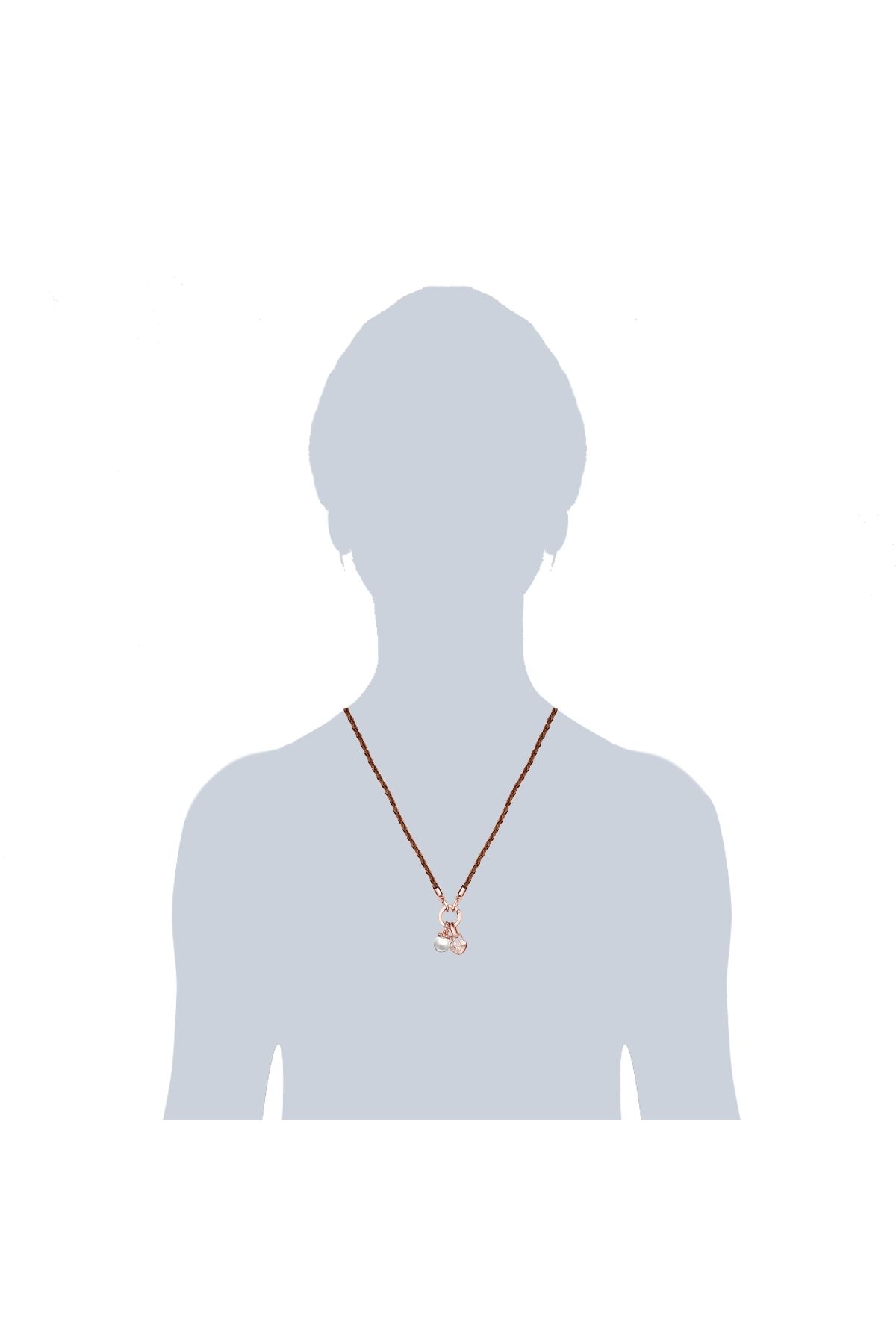 Lulu & Jane-Kette mit Kristallen von Swarovski® Kette braun Perle (synth.) weiß verziert mit Kristallen von Swar 3