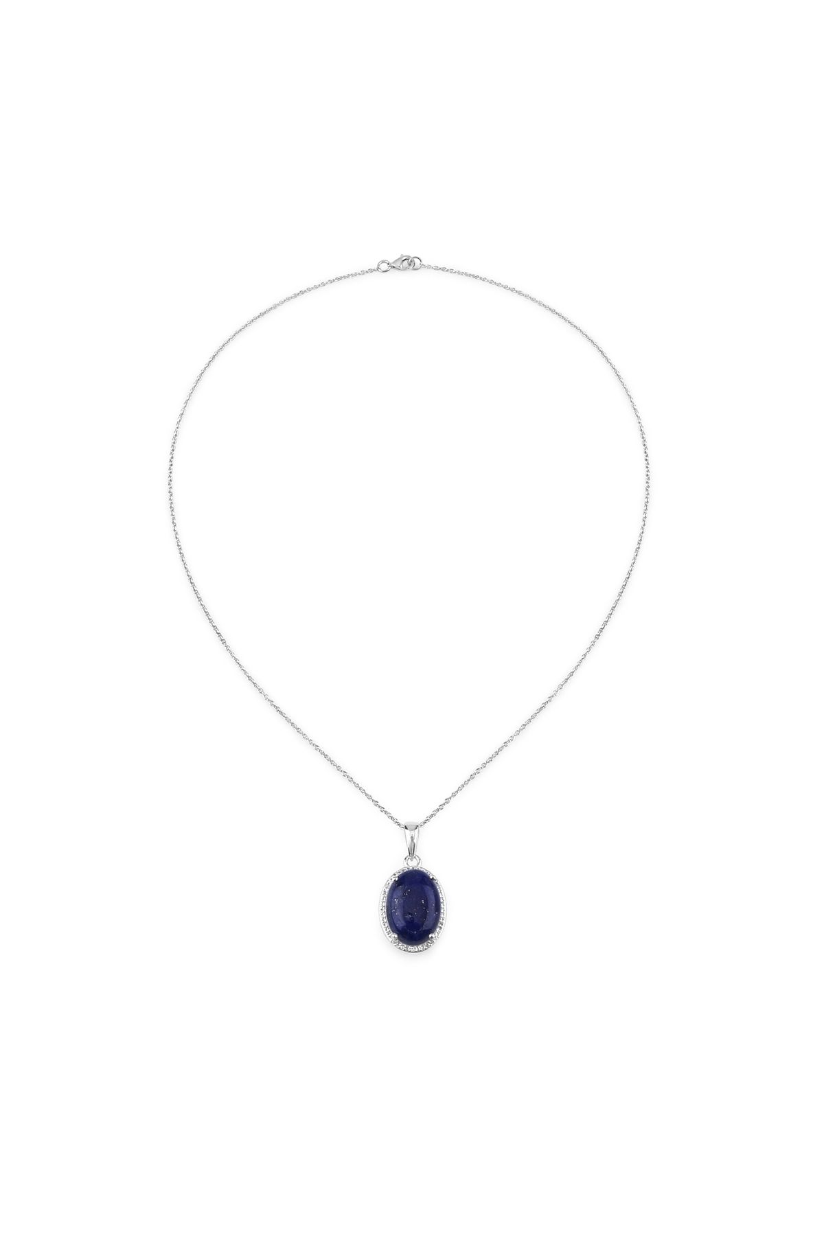 Rafaela Donata-Edelsteinkette Kette mit Anhänger Sterling Silber Lapislazuli Topas weiß 3
