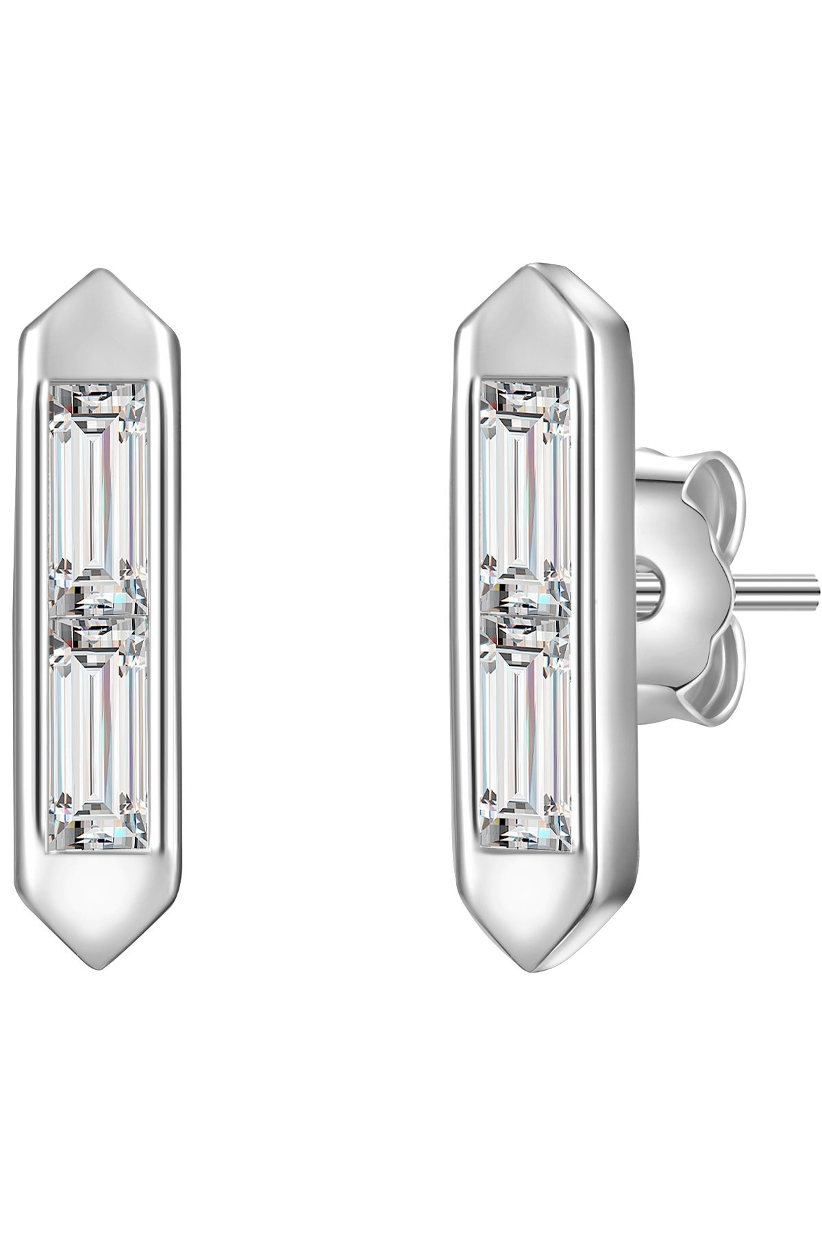 Glanzstücke München-Silberohrstecker Ohrstecker Sterling Silber Topas weiß 1