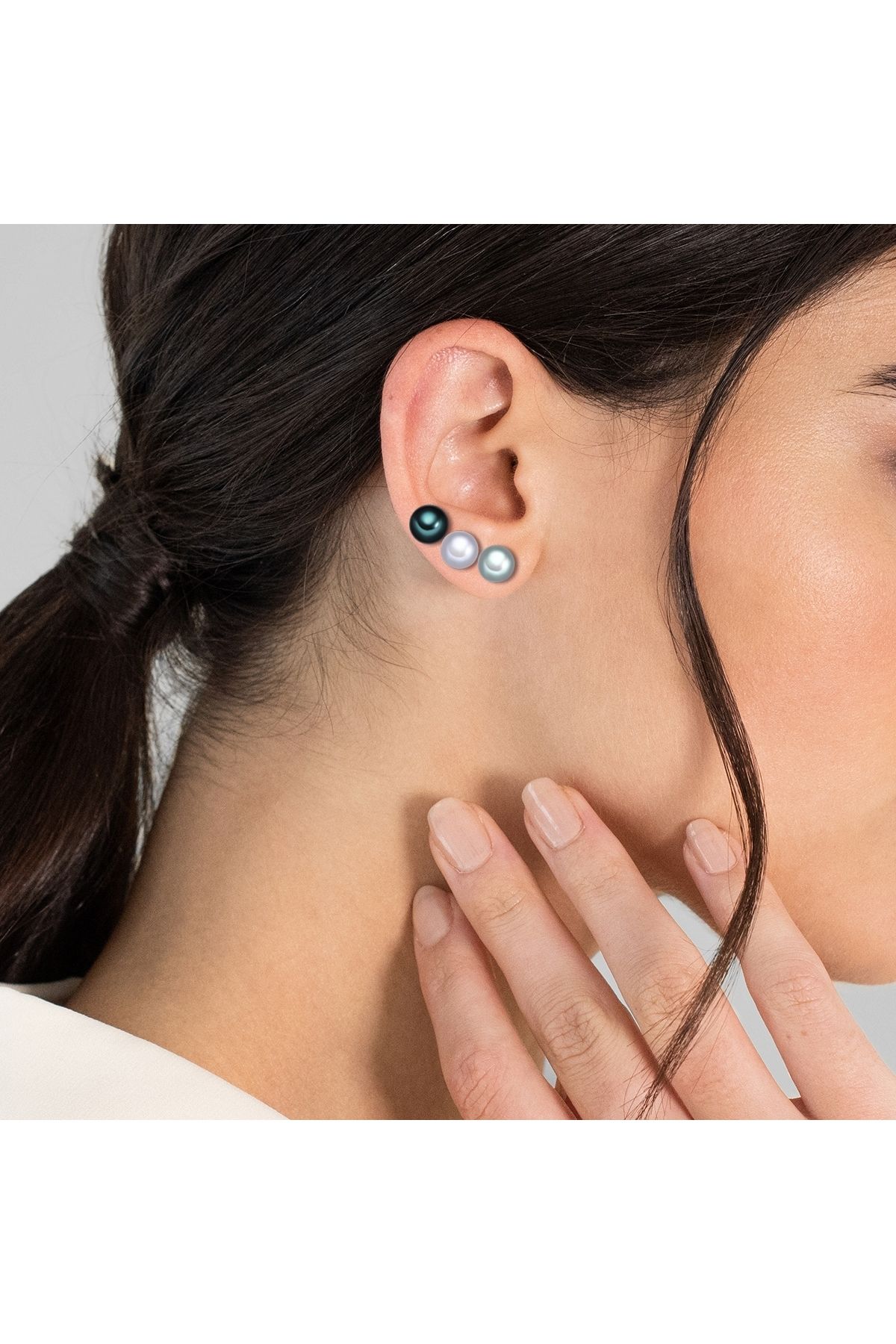 Valero Pearls-Perlenohrstecker 3er Set Ohrstecker Sterling Silber Süßwasser-Zuchtperle multicolor 3