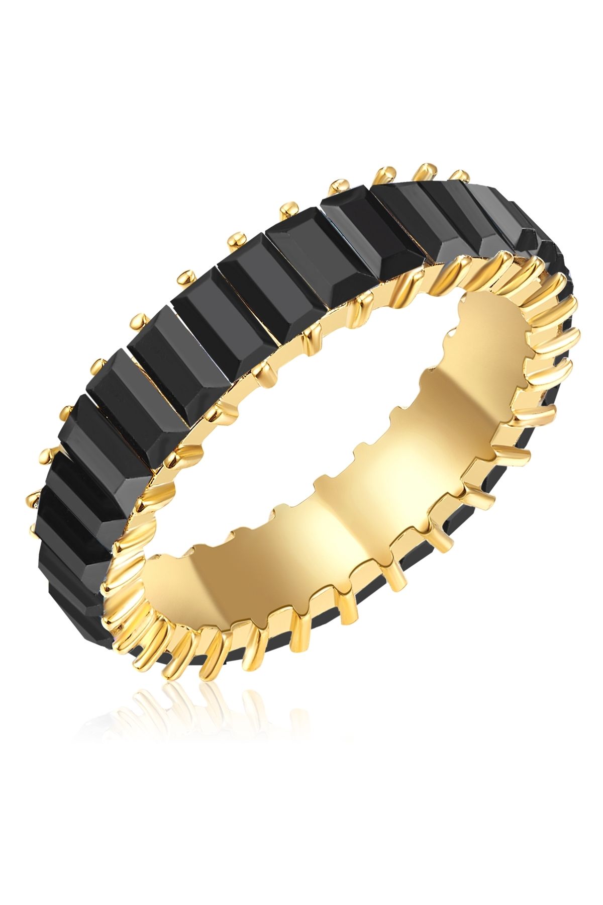 YOKOAMİİ-Modeschmuckring Ring gelbgold Kristall schwarz 3