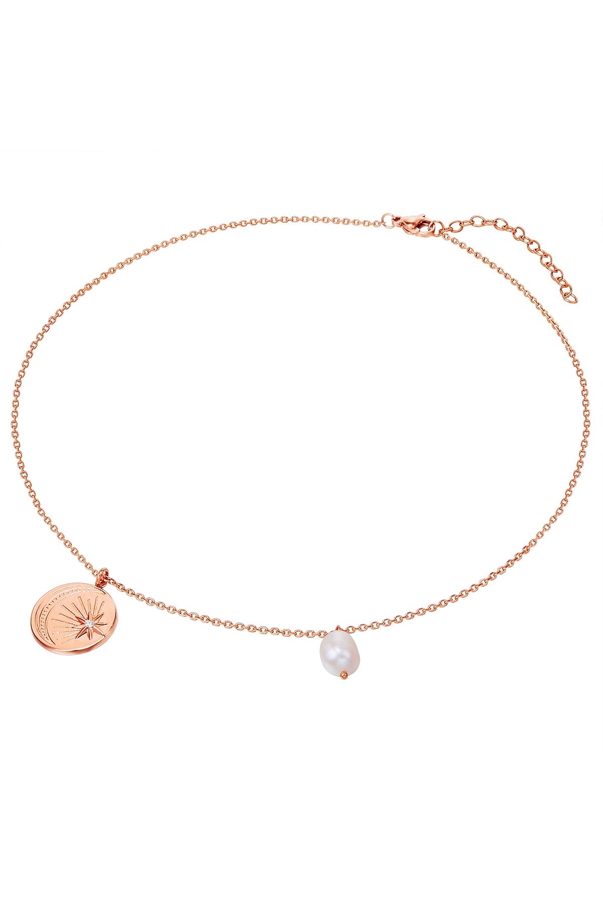 Valero Pearls-Edelstahlhalskette Kette Edelstahl roségold Süßwasser-Zuchtperle weiß Preciosa weiß 2