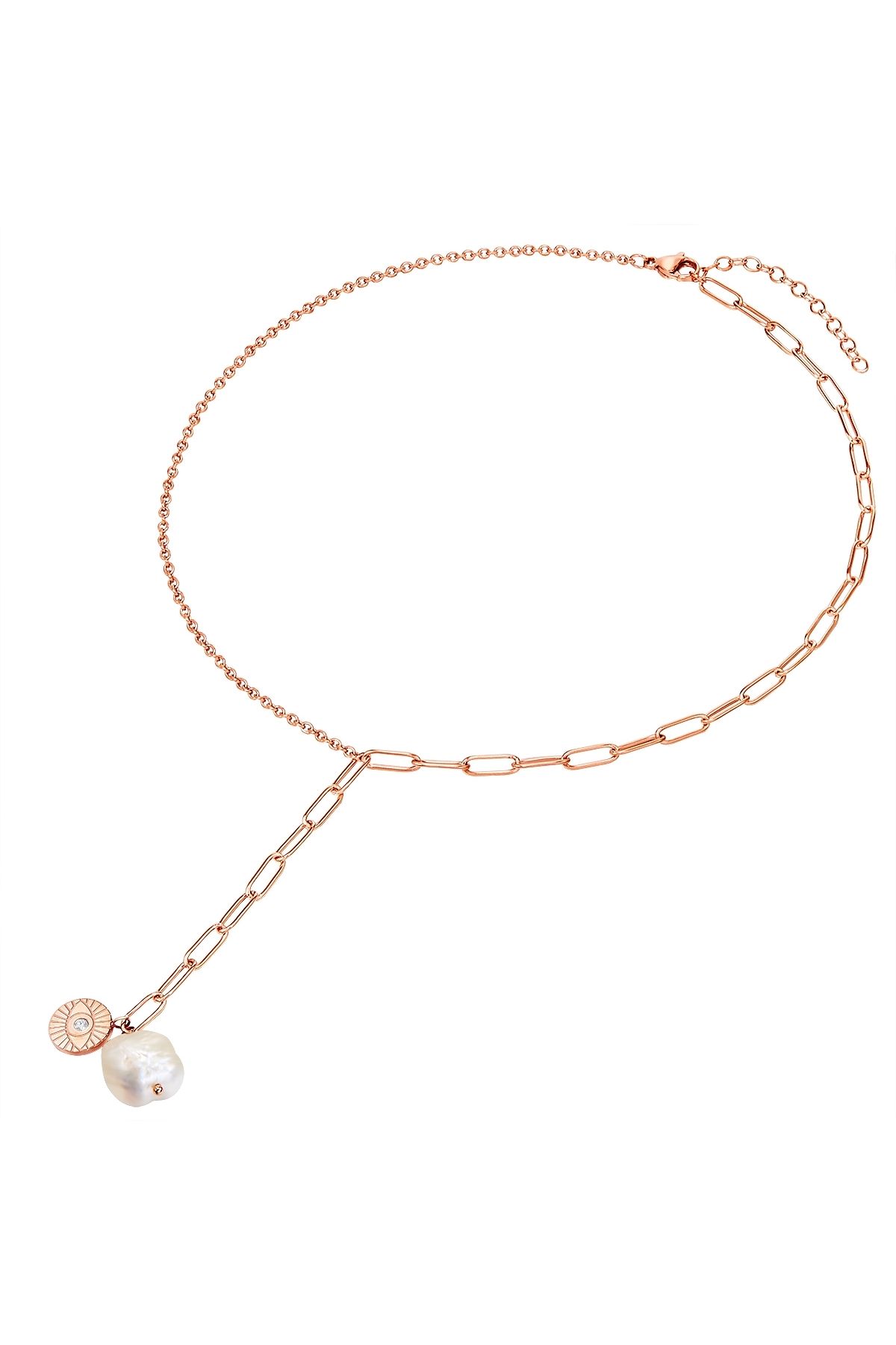 Valero Pearls-Edelstahlhalskette Kette Edelstahl roségold Süßwasser-Zuchtperle weiß Preciosa weiß 2