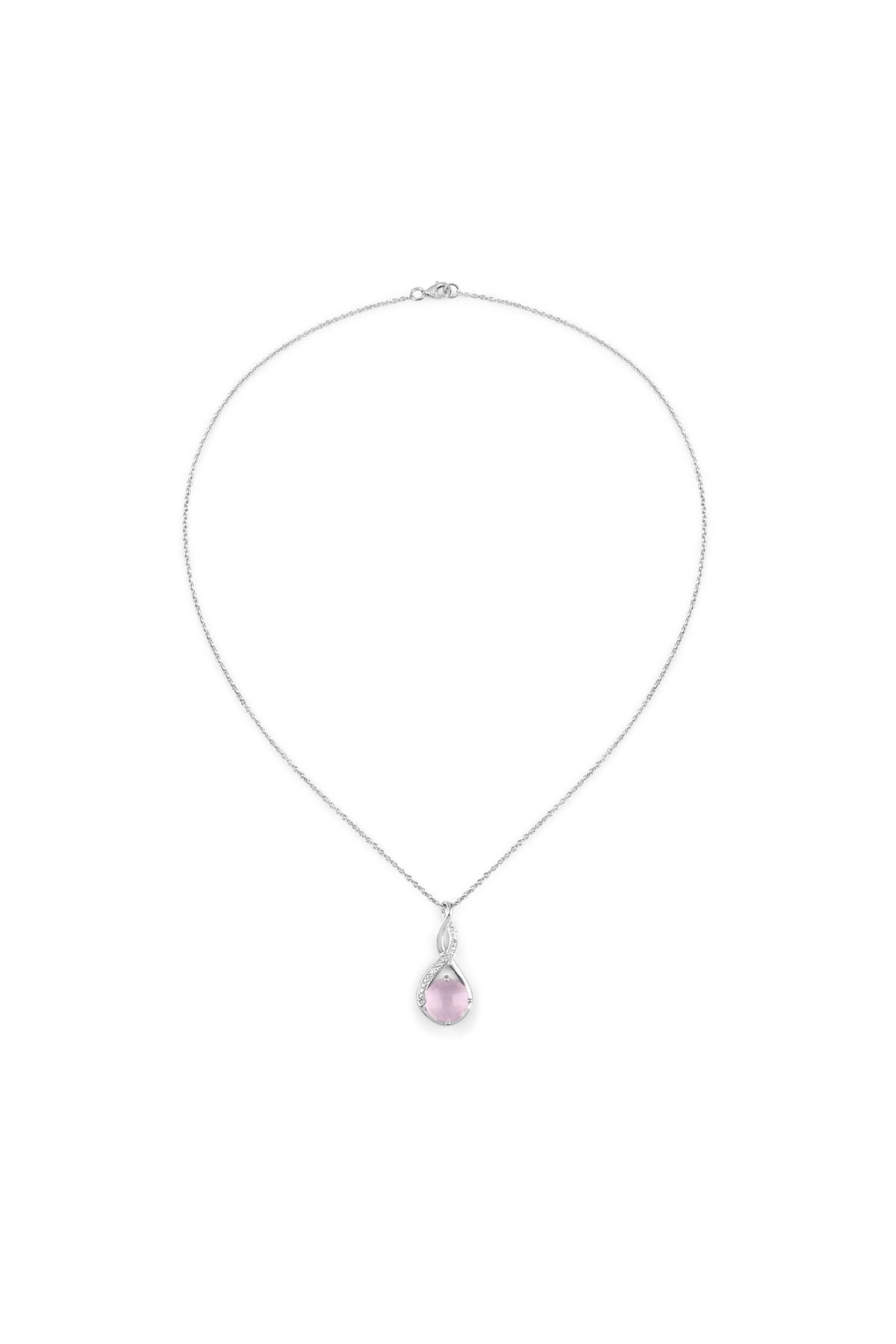 Rafaela Donata-Anhänger Sterling Silber Rosenquarz und Edelsteinkette in Kette 3