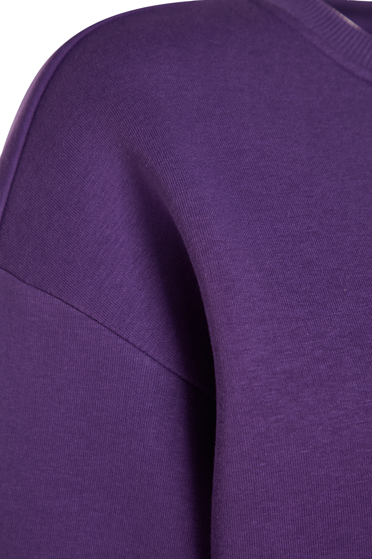 Trendyolmilla  Mor Oversize/Rahat Kesim Basic Bisiklet Yaka Kalın/İçi polarlı Örme Sweatshirt TWOAW24SW00102 - Görsel 7