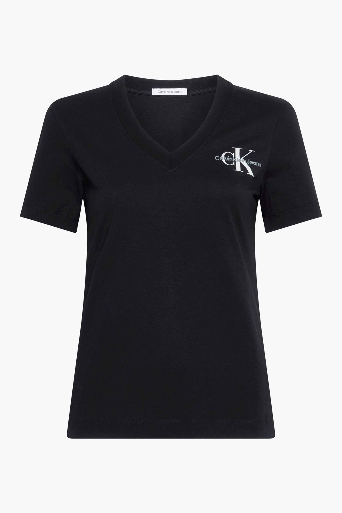 Calvin Klein Schlankes Monologo-T-Shirt mit V-Ausschnitt - Trendyol