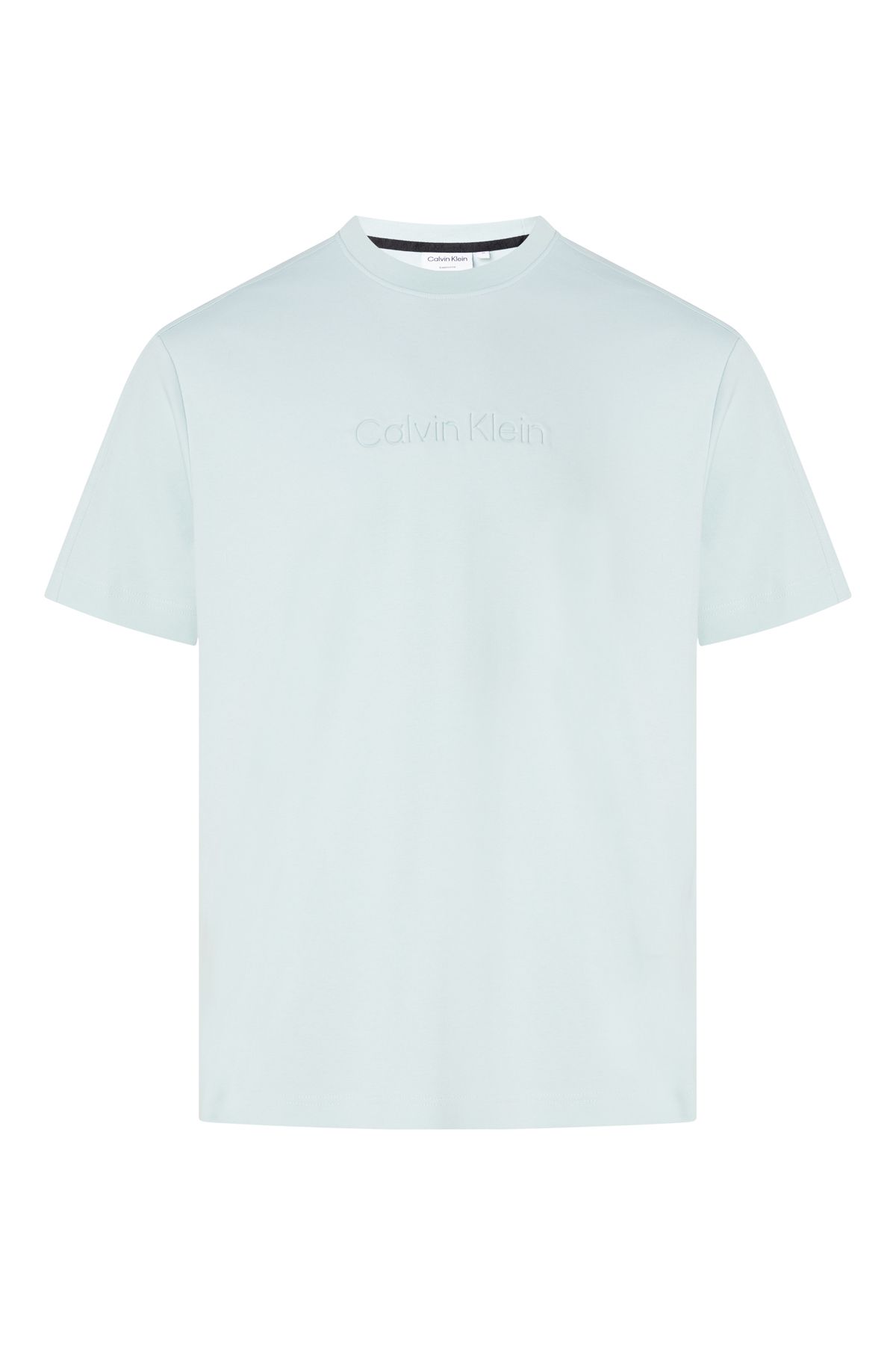Blau - Baumwolle Herren-Logo-Kurzarm-T-Shirt Klein Trendyol in Calvin aus K10k109900-c04