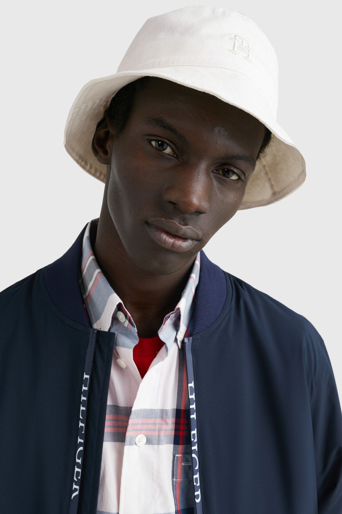 White tommy hilfiger hat top