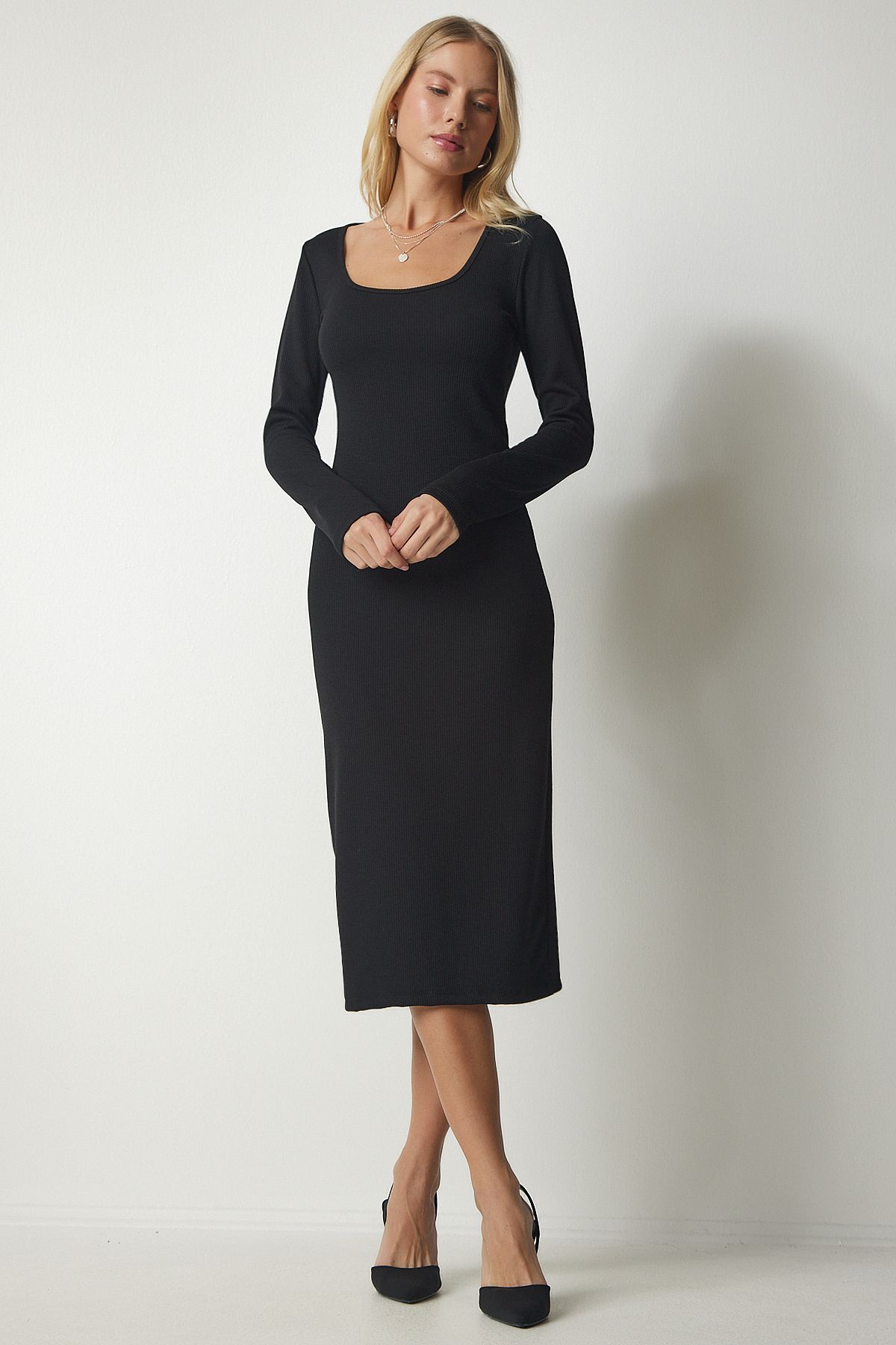 Deep u on sale neck dress