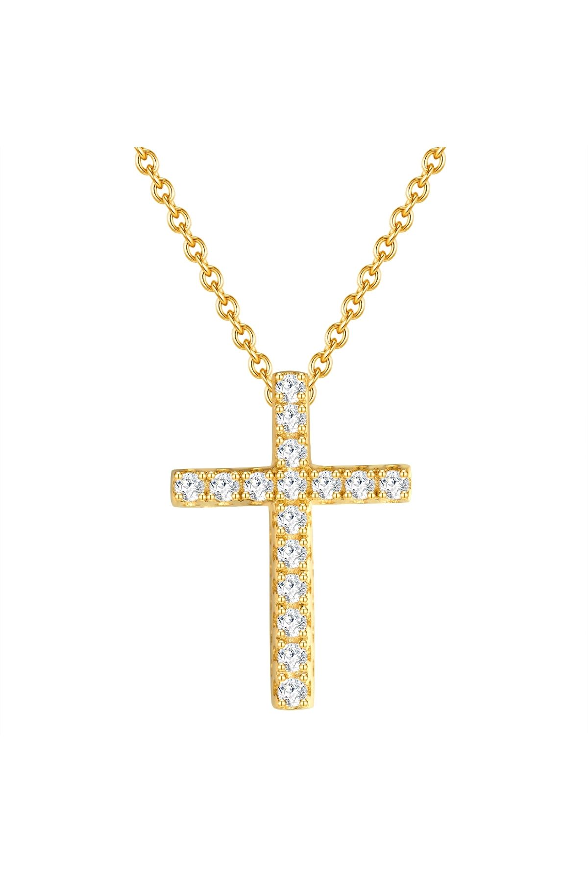 Rafaela Donata-Sterling Silber und Gelbgold Zirkonia Kette - Anhänger Detaillierte, Weiß 1