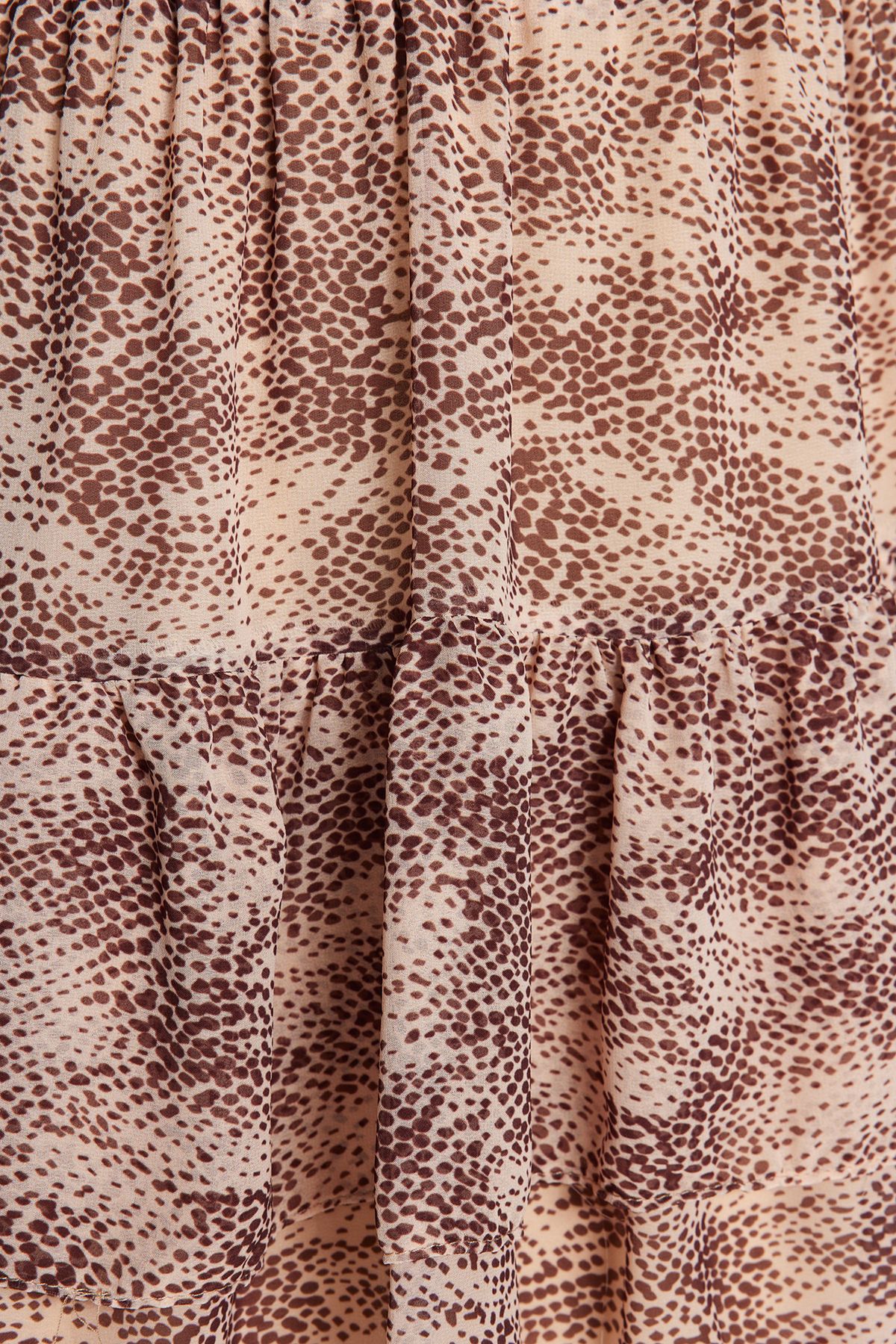 Trendyol Collection-Beiger, mit Blumen gefütterter Volant-Chiffon-Mini-Webrock TWOAW21ET0411 7