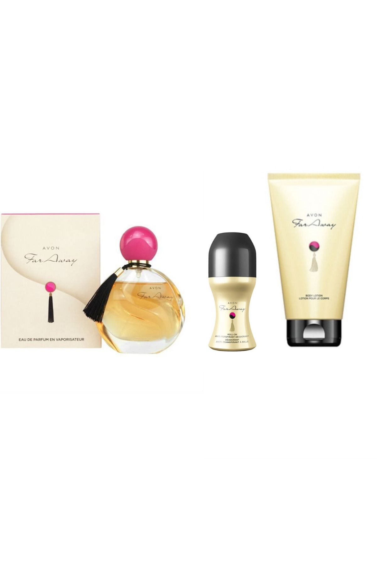 عطر FAR AWAY + لوسیون بدن + ROLL ON SET Avon