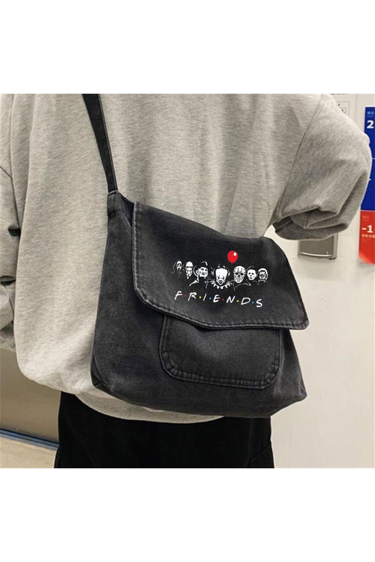 Denim shop messenger bag