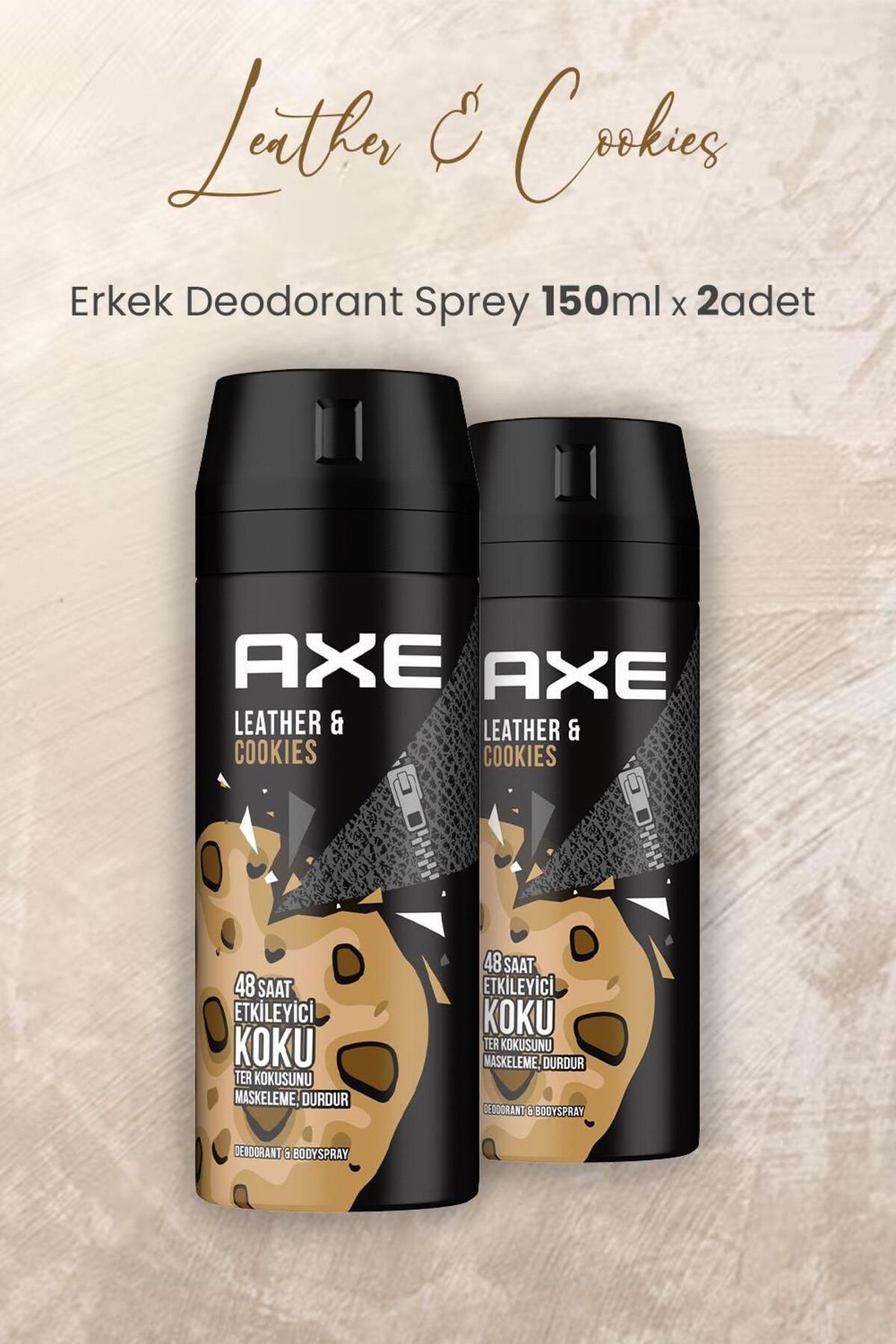 اسپری دئودورانت مردانه Leather & Cookies 150 ml x 2 عدد Axe