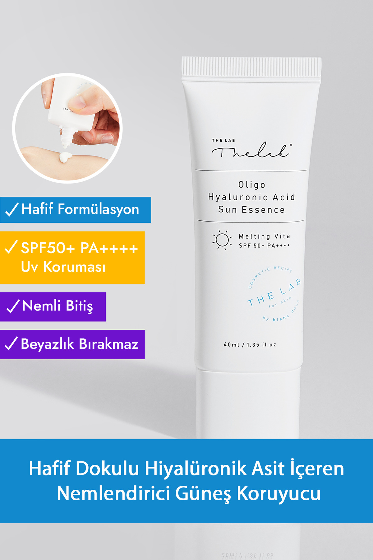 THE LAB by blanc doux Oligo Hyaluronic Acid Sun Essence SPF50+ PA