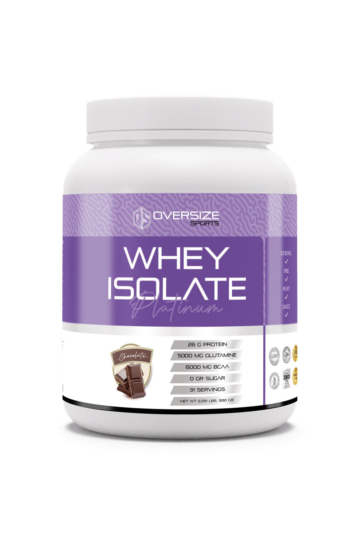 Oversize Sports Whey Isolate Platinum Çikolata 930g 31 Servis