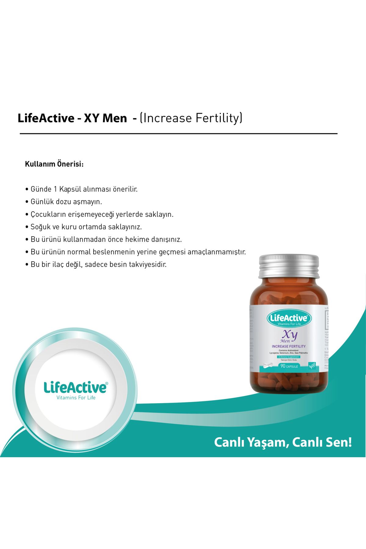 LifeActive Xy Men K s rl k Giderici 90 Kaps l Takviye Edici G da Fiyat