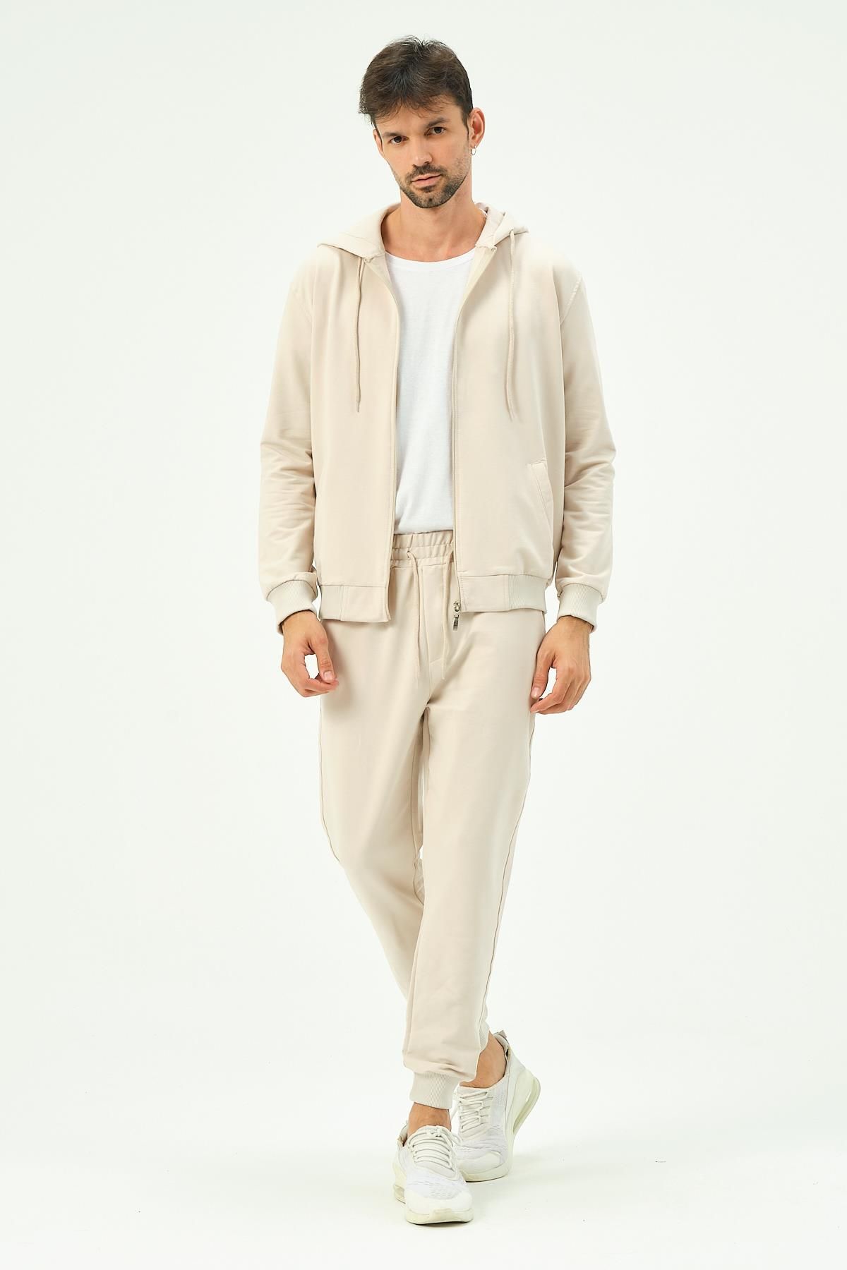 Mens sales beige sweatsuit