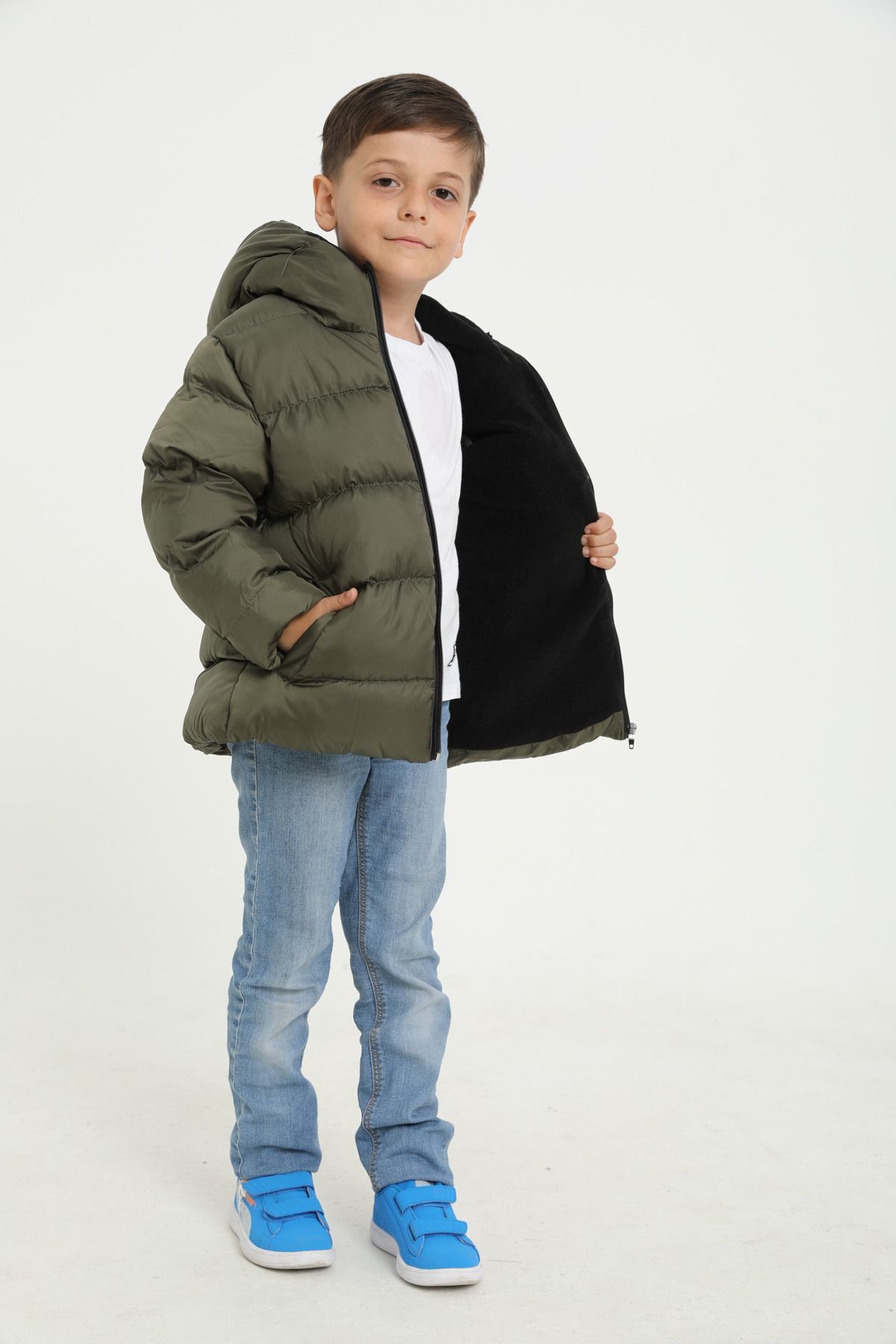 Montland Boy s Khaki Fleece Hooded Waterproof Wind Resistant