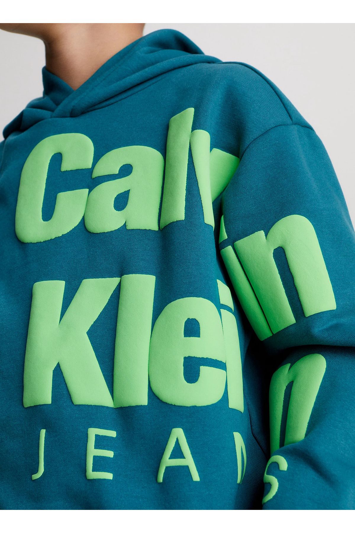 سویشرت آبی مردانه پیراهن طرح دار IB0IB01860CA4 Calvin Klein