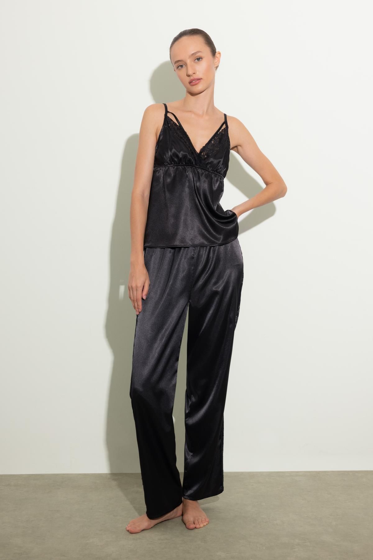 Defacto Fall in Love Regular Fit V Neck Strap Pajama Top Trendyol