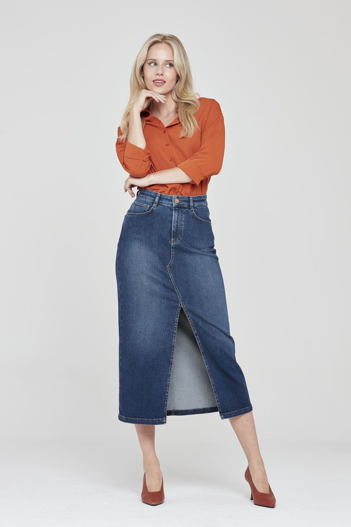 Pantamo Jeans Pantamo Dark Tone Distressed Blue Woman s Denim
