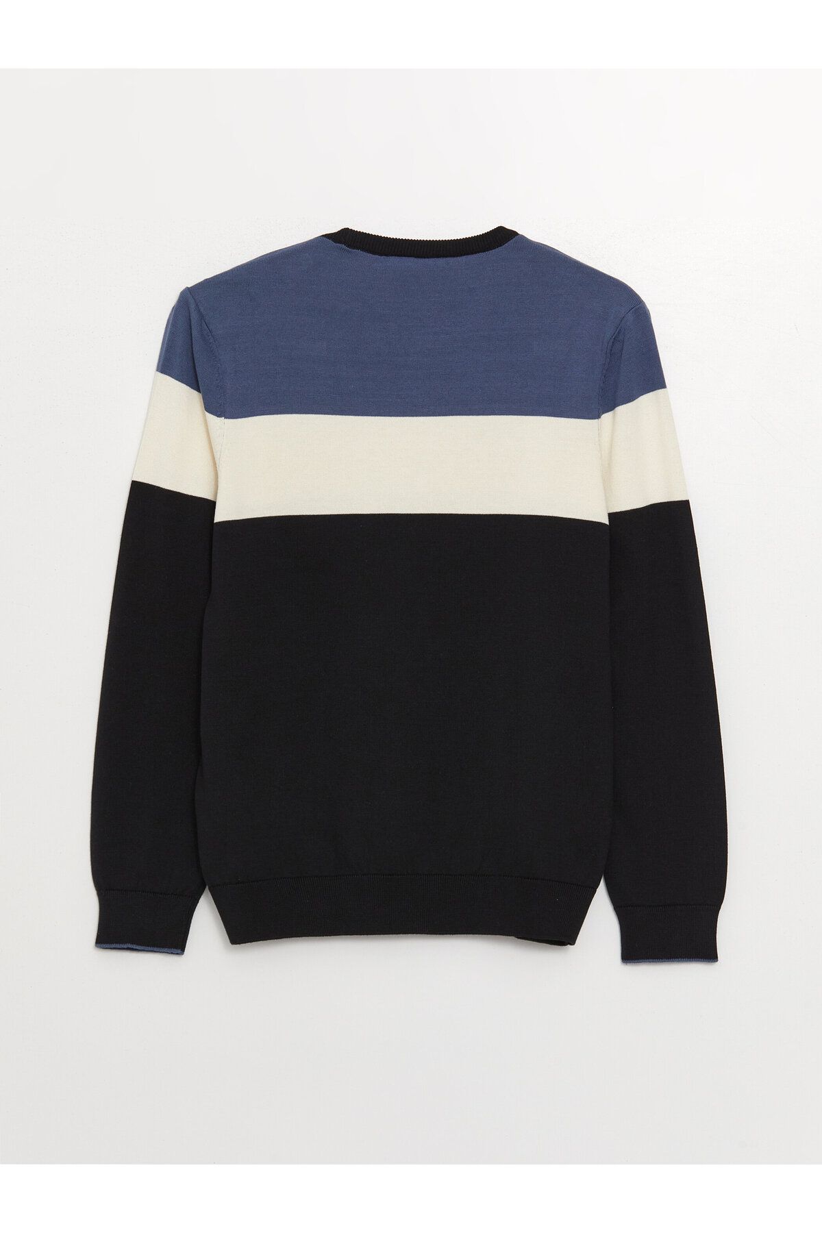 LC Waikiki-Ανδρικό Πλεκτό Πουλόβερ - Crew Neck, Μακρύ μανίκι, Color Block 7