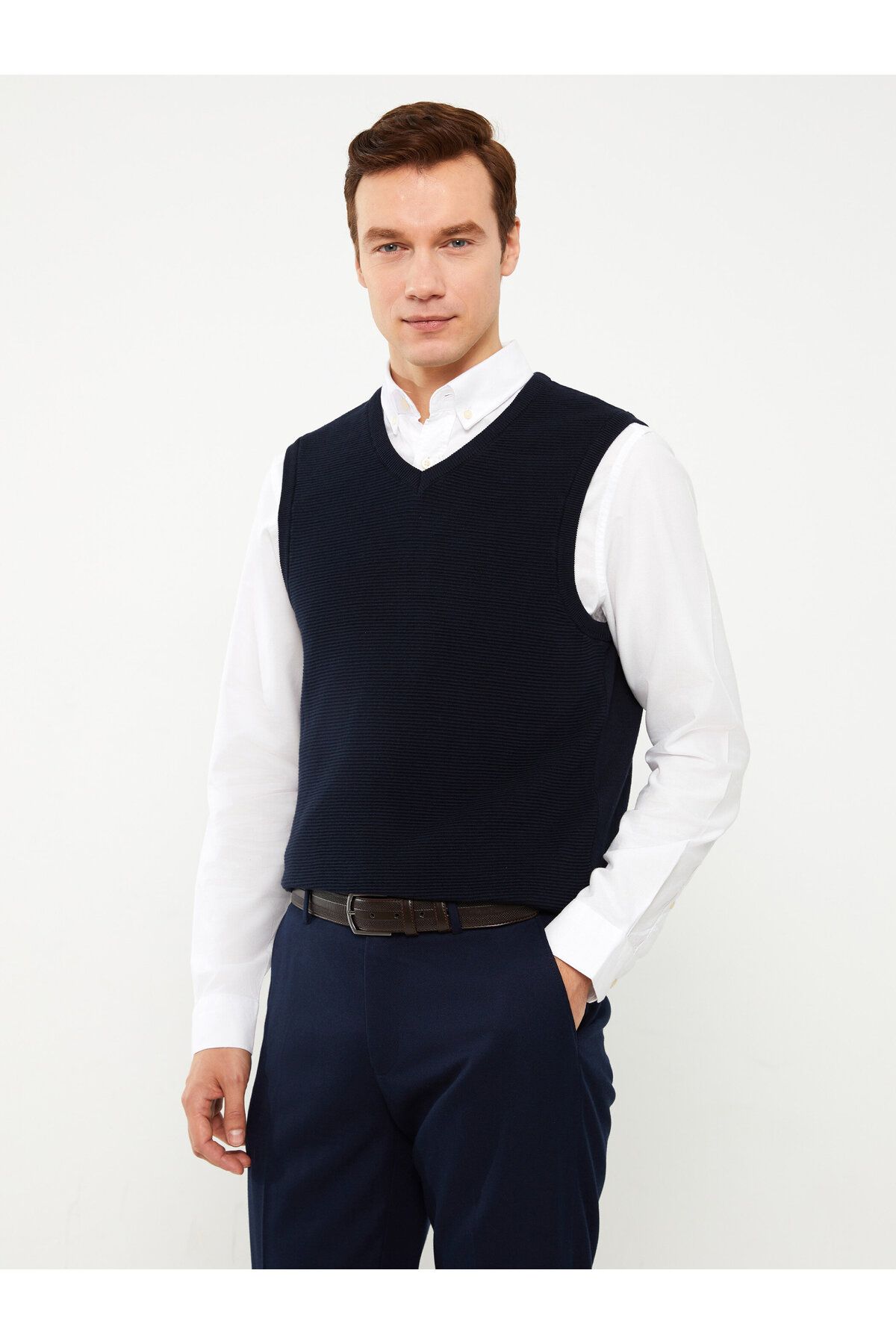 Dark blue sweater best sale vest