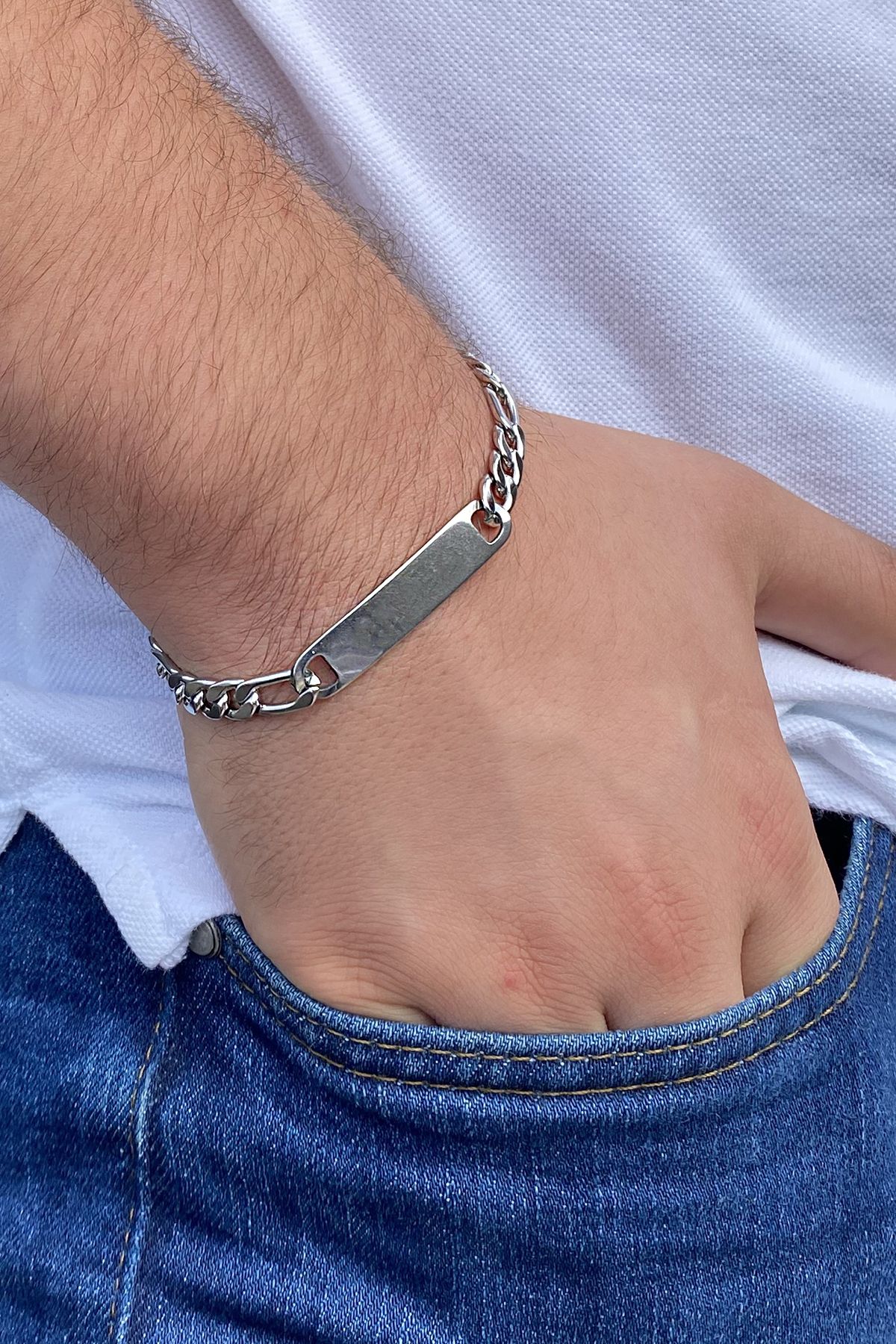 Stone bracelet silver sale