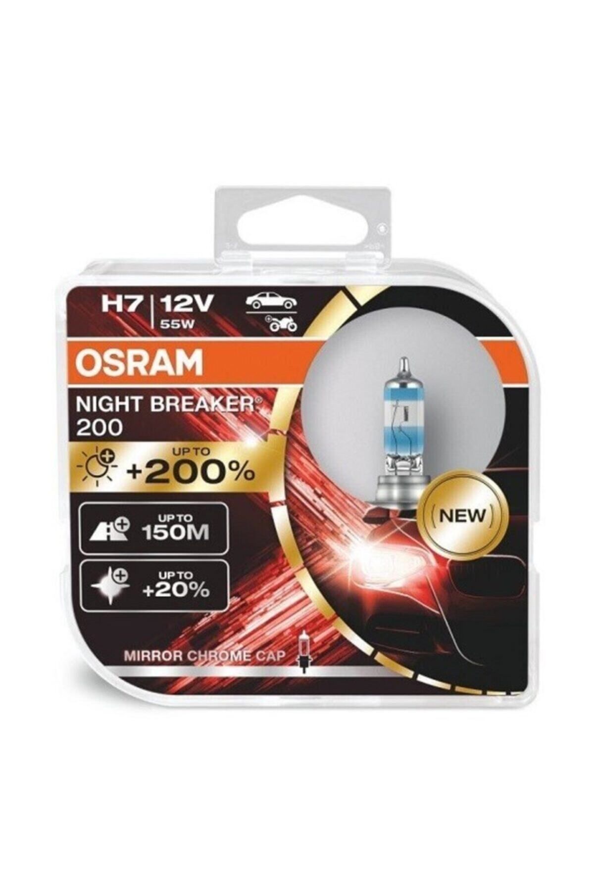 OSRAM 12V H7 AMPUL 55W +%200 FAZLA IŞIK NIGHT BREAKER (2 AD
