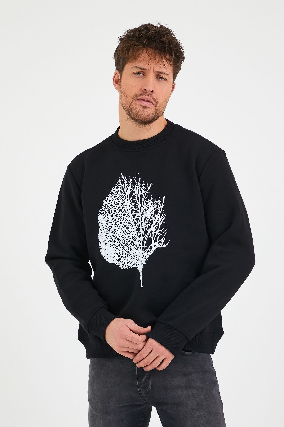 GENIUS STORE-Depozitați hanorac imprimat pentru bărbați, cu fleece în interior, pentru exterior, cu croiala normală 5