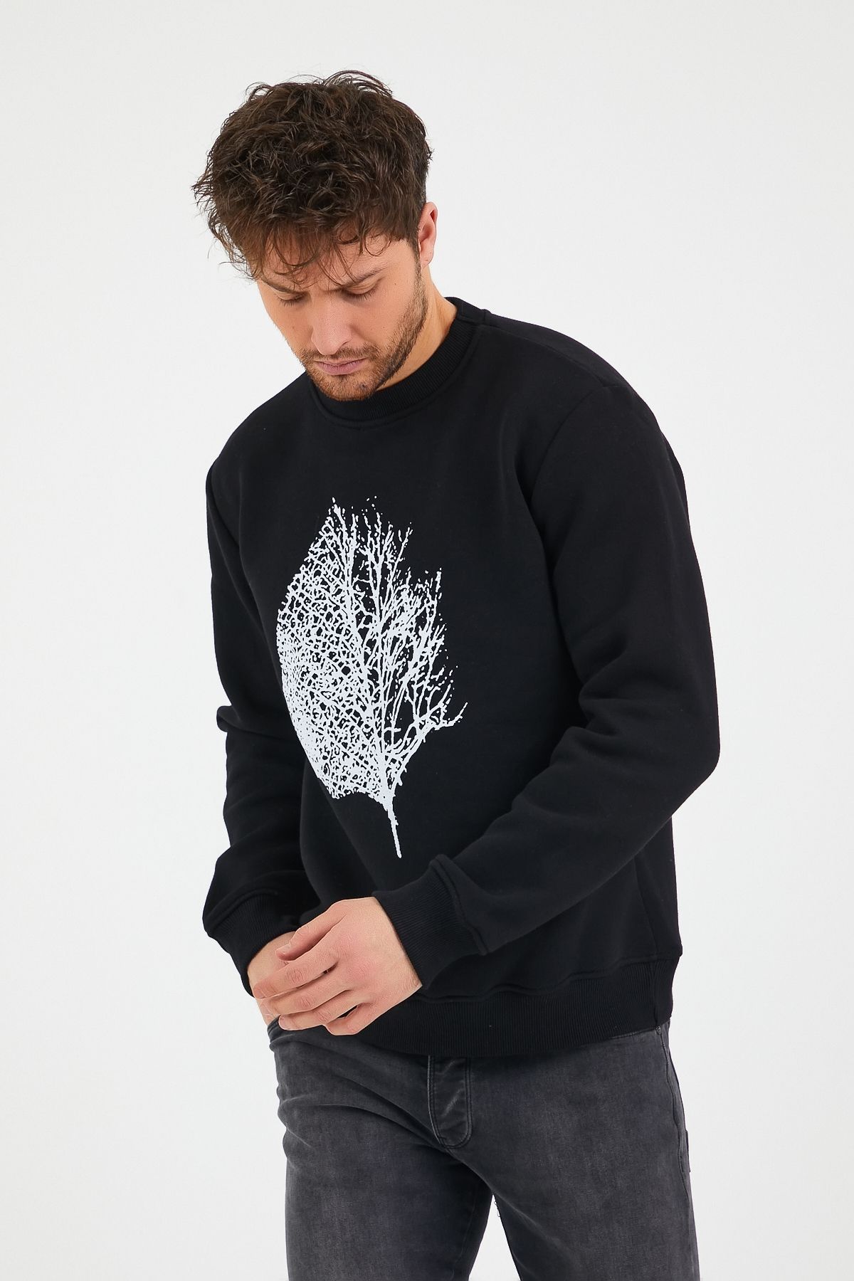 GENIUS STORE-Depozitați hanorac imprimat pentru bărbați, cu fleece în interior, pentru exterior, cu croiala normală 7