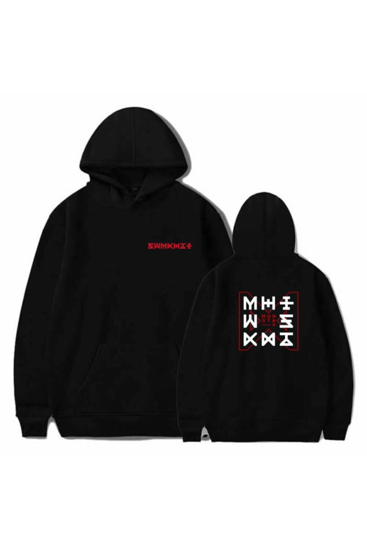 Pisa Art Monsta X The Code Hooded Sweatshirt Unisex Black Trendyol