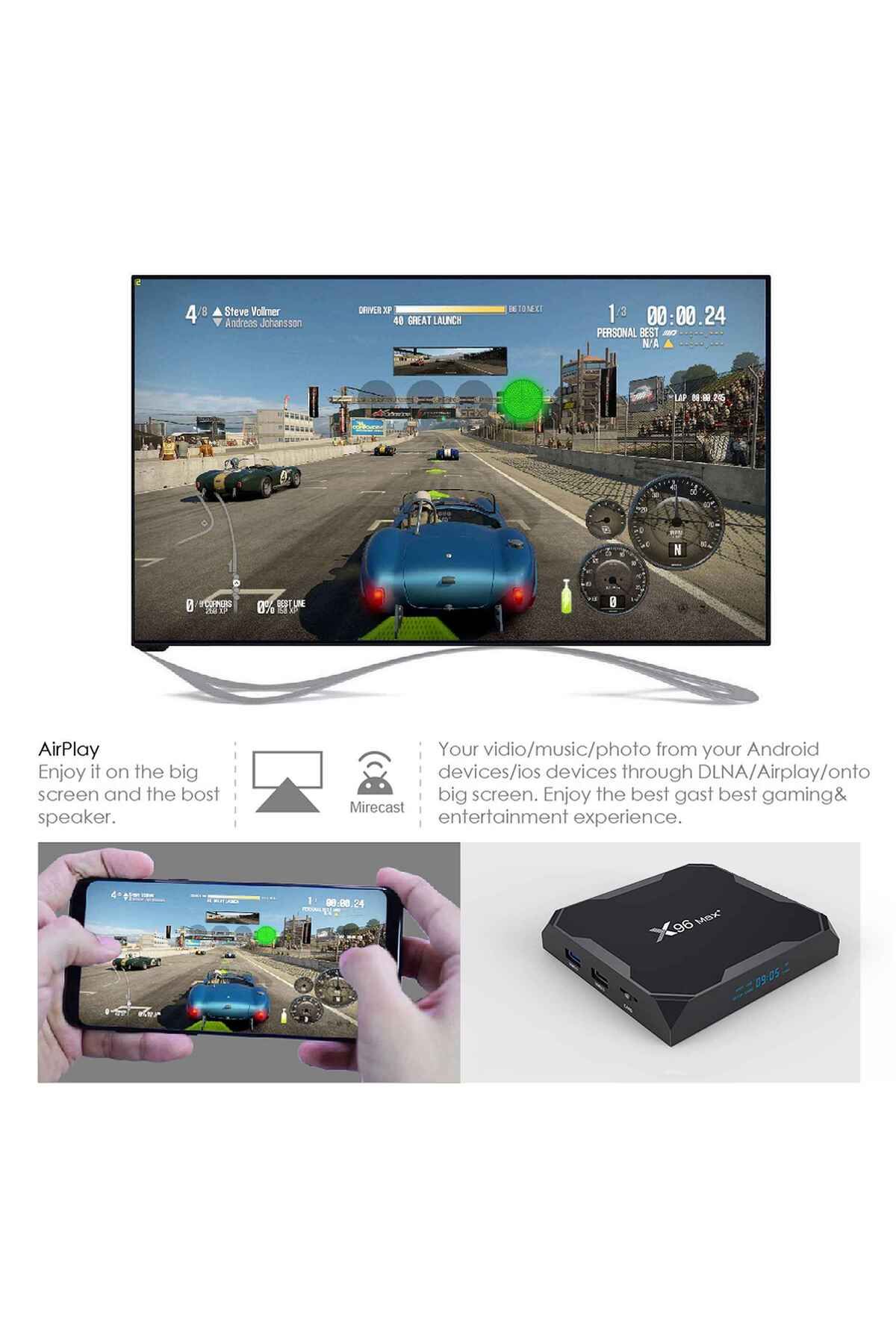 X96 Max + Android 9.0 Tv Box / Medya Oynatıcı 2gb Ram/16gb Rom Amlogic  S905x3 Fiyatı, Yorumları - Trendyol
