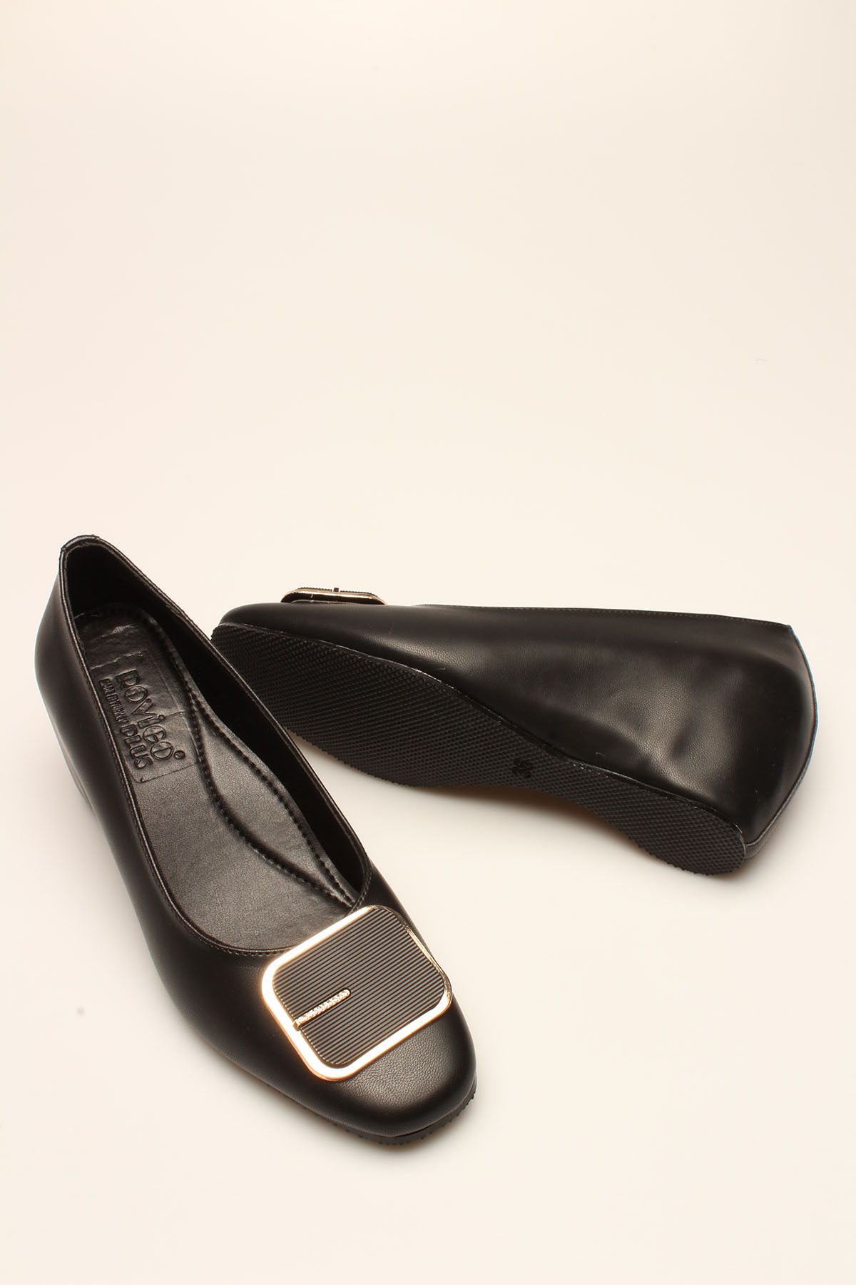 ROVIGO-BLACK SKIN BUCKLE WOMEN HEELS 4