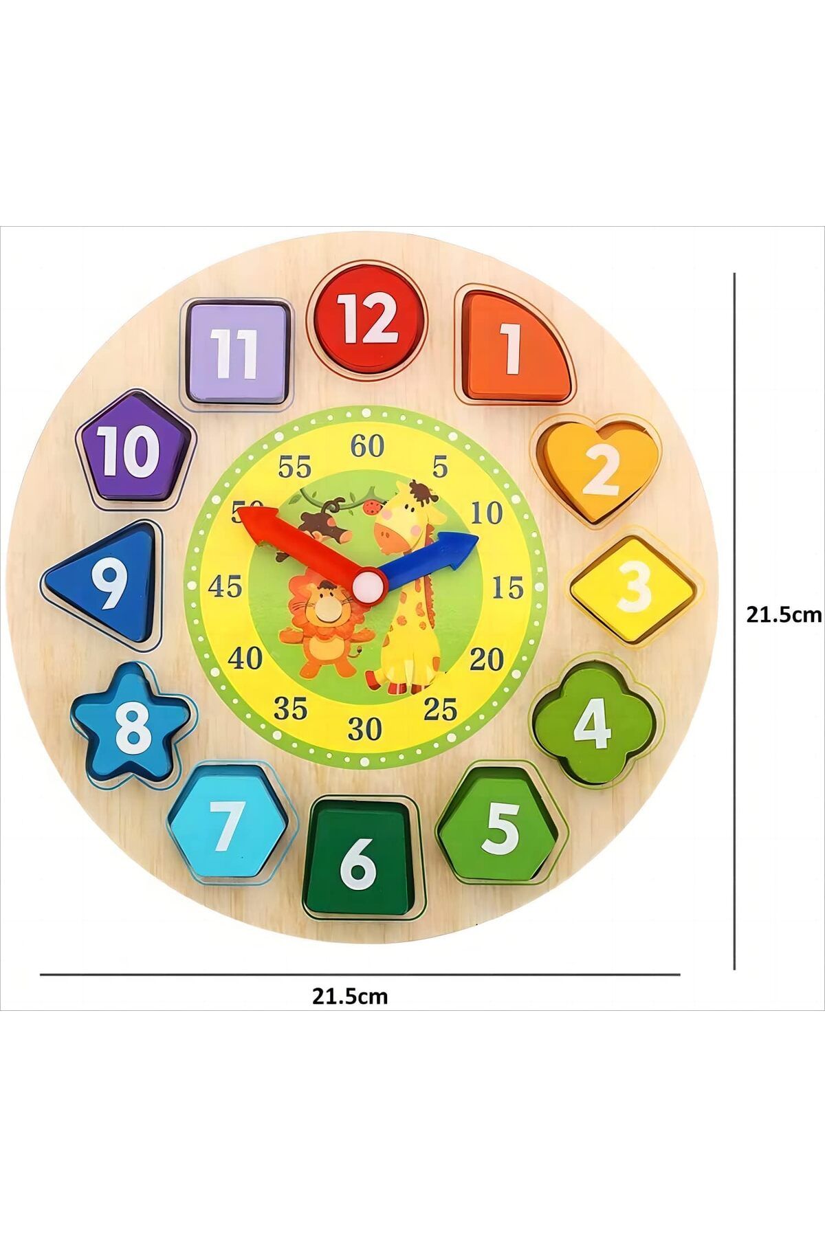 Afunti-wooden board clock puzzle game teaching with block sorting numbers and shapes 6